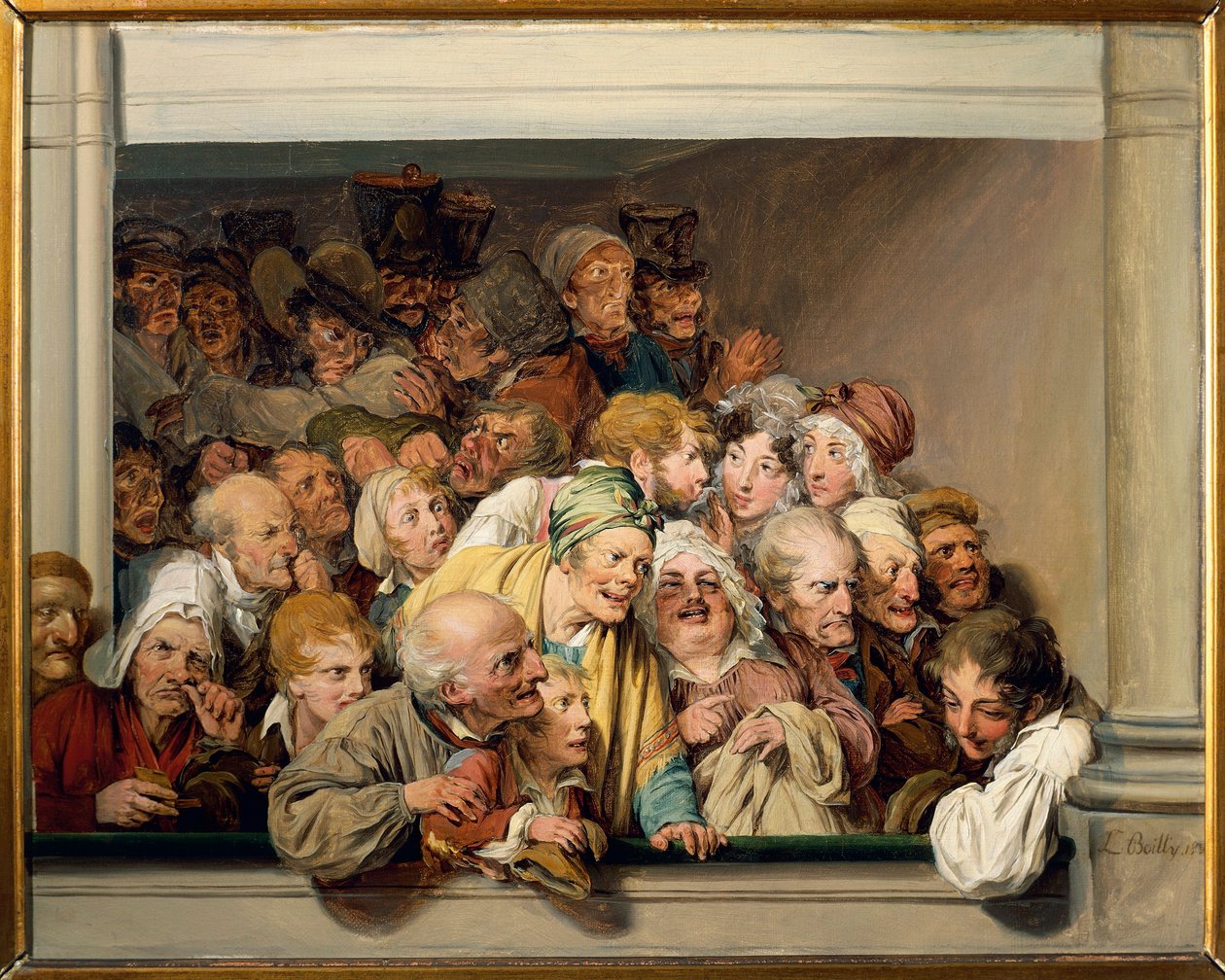 Frankrike, Paris, Versailles, Teaterbox på fri föreställningsdag av Louis Leopold Boilly