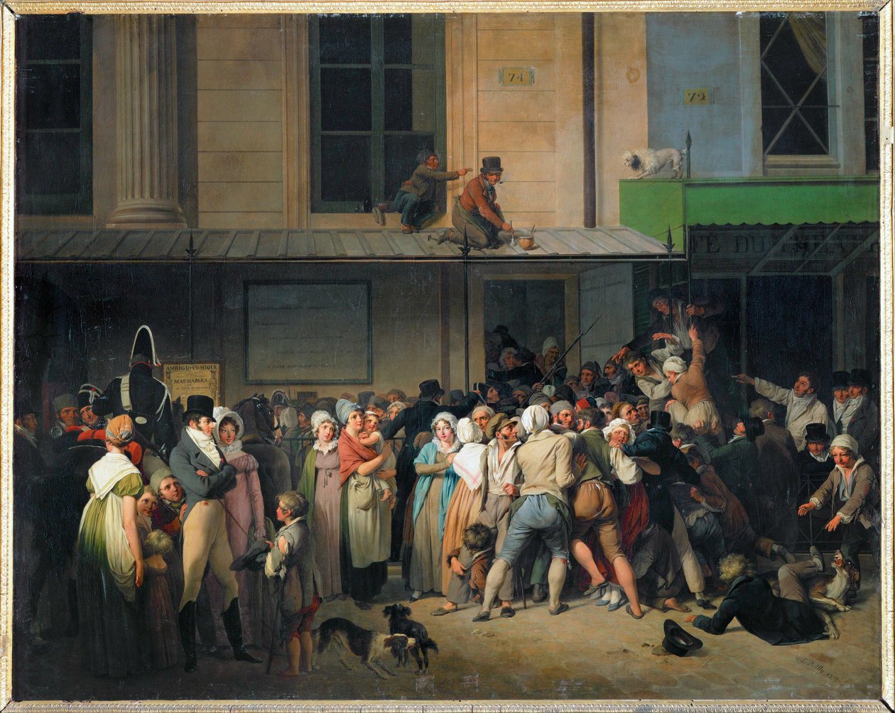Inträde till en gratis föreställning på Ambigu-Comique-teatern ... av Louis Leopold Boilly