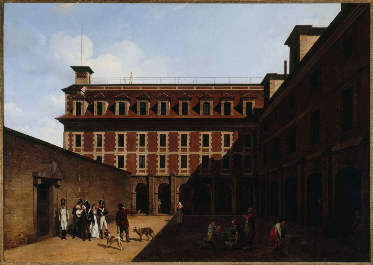 La prison des Madelonnettes, rue des Fontaines, ca 1810 (olja) av Louis Leopold Boilly