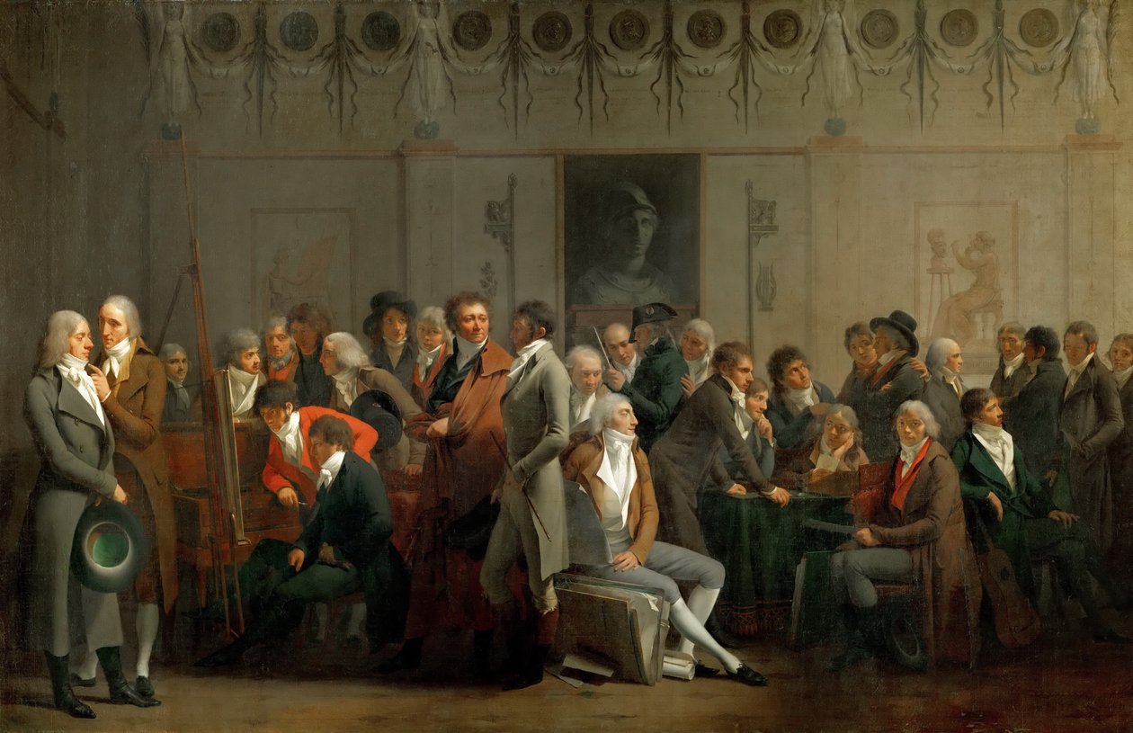 Konstnärsmöte i Atelier of Isabey av Louis Leopold Boilly