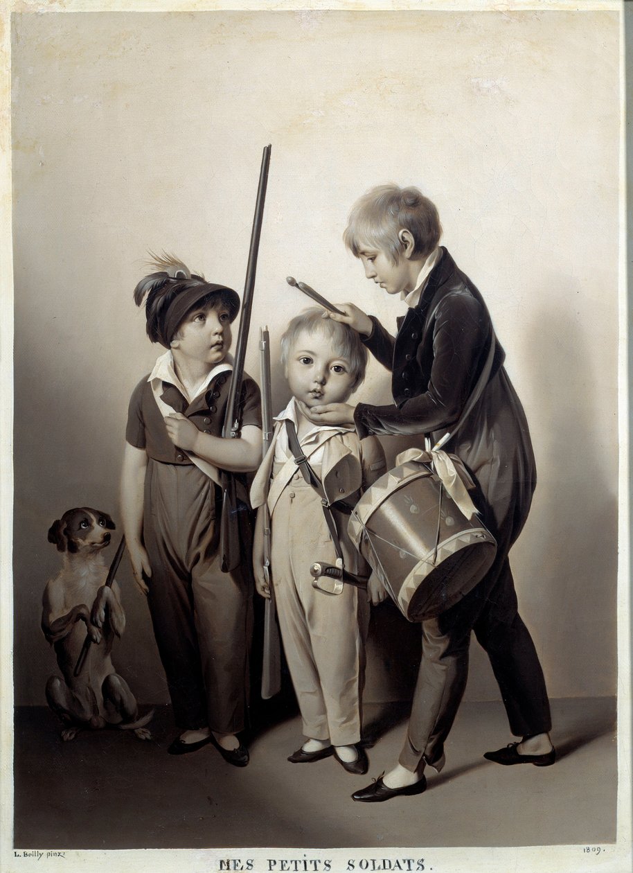 Mina små soldater. Gravyr av Louis Leopold Boilly (1761-1845) av Louis Leopold Boilly