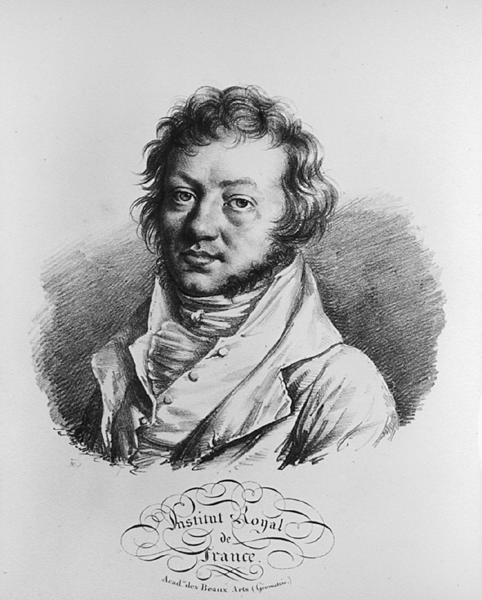 Porträtt av Andre Marie Ampere (1775-1836) (litho) (s/v foto) av Louis Leopold Boilly