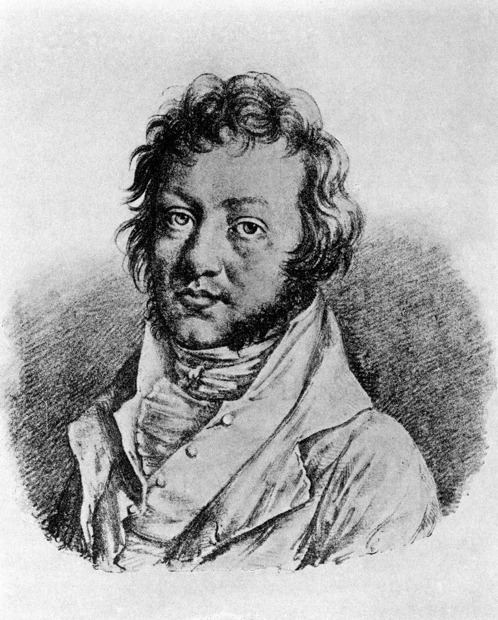 Porträtt av Andre Marie Ampere (1775 - 1836) fransk fysiker. Litografi av Louis Boilly (1761-1845) av Louis Leopold Boilly