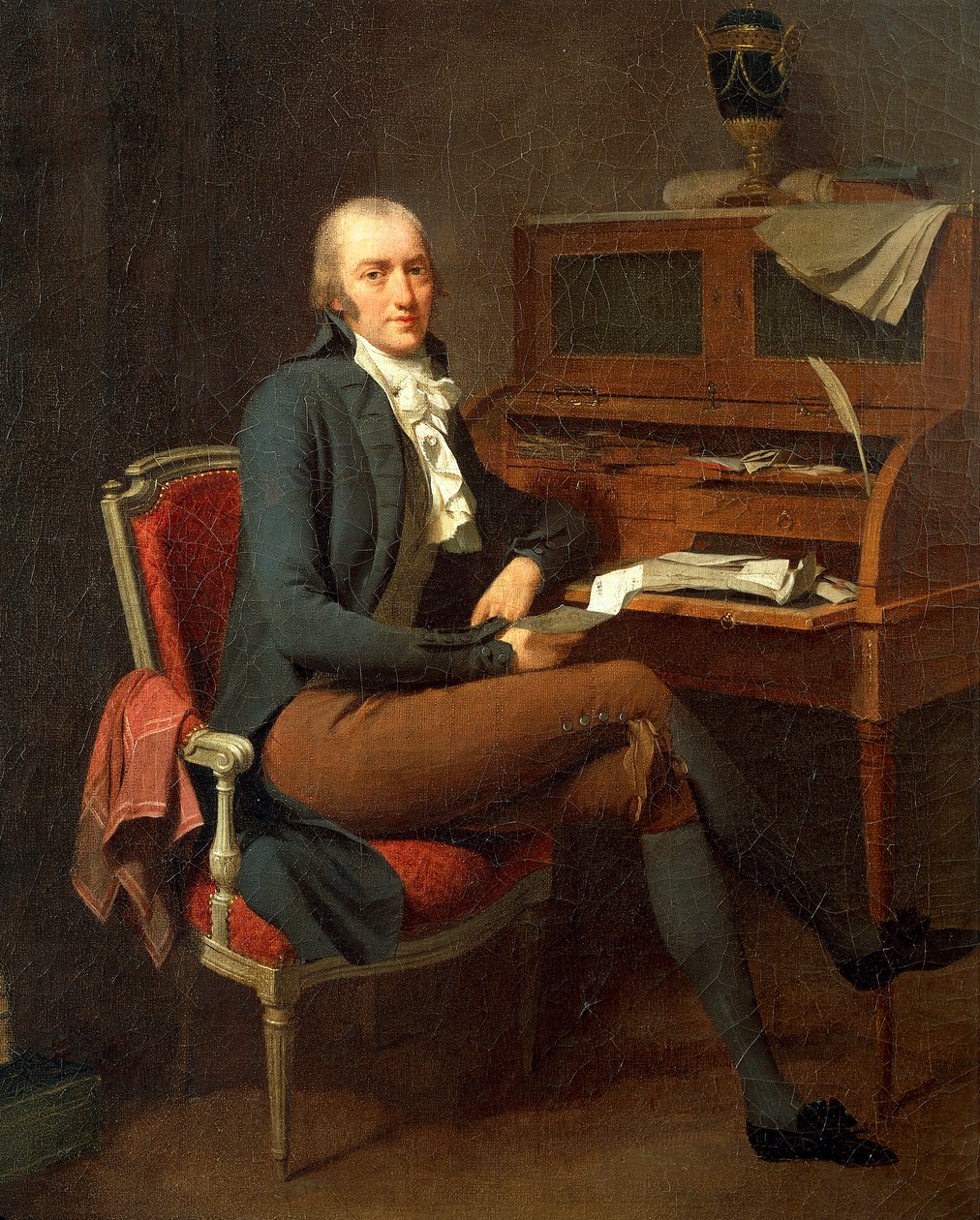 Porträtt av man som sitter vid sitt skrivbord av Louis Leopold Boilly av Louis Leopold Boilly