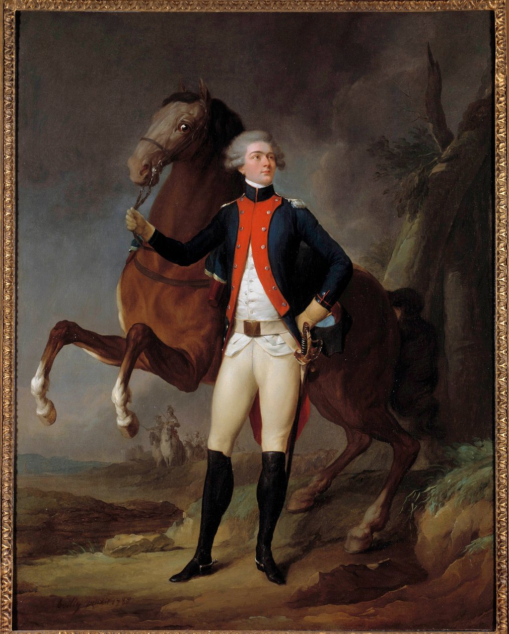 Porträtt av Marie Gilbert Mottier, Marquis de La Fayette av Louis Leopold Boilly