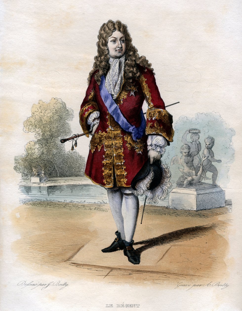Porträtt av Filip II hertig av Orleans (1674-1723) regent. av Louis Leopold Boilly