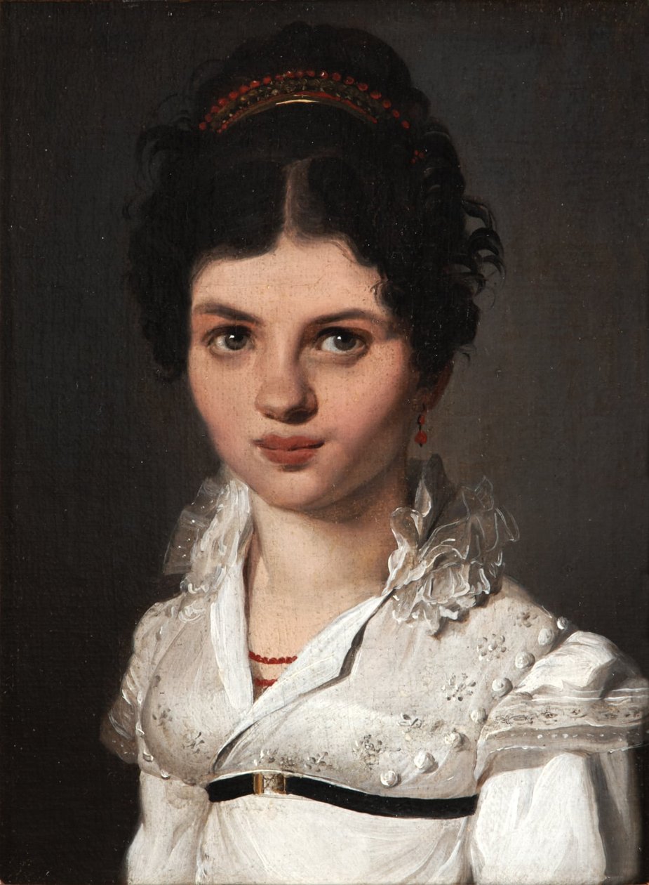 Porträtt av en kvinna med diadem av Louis Leopold Boilly