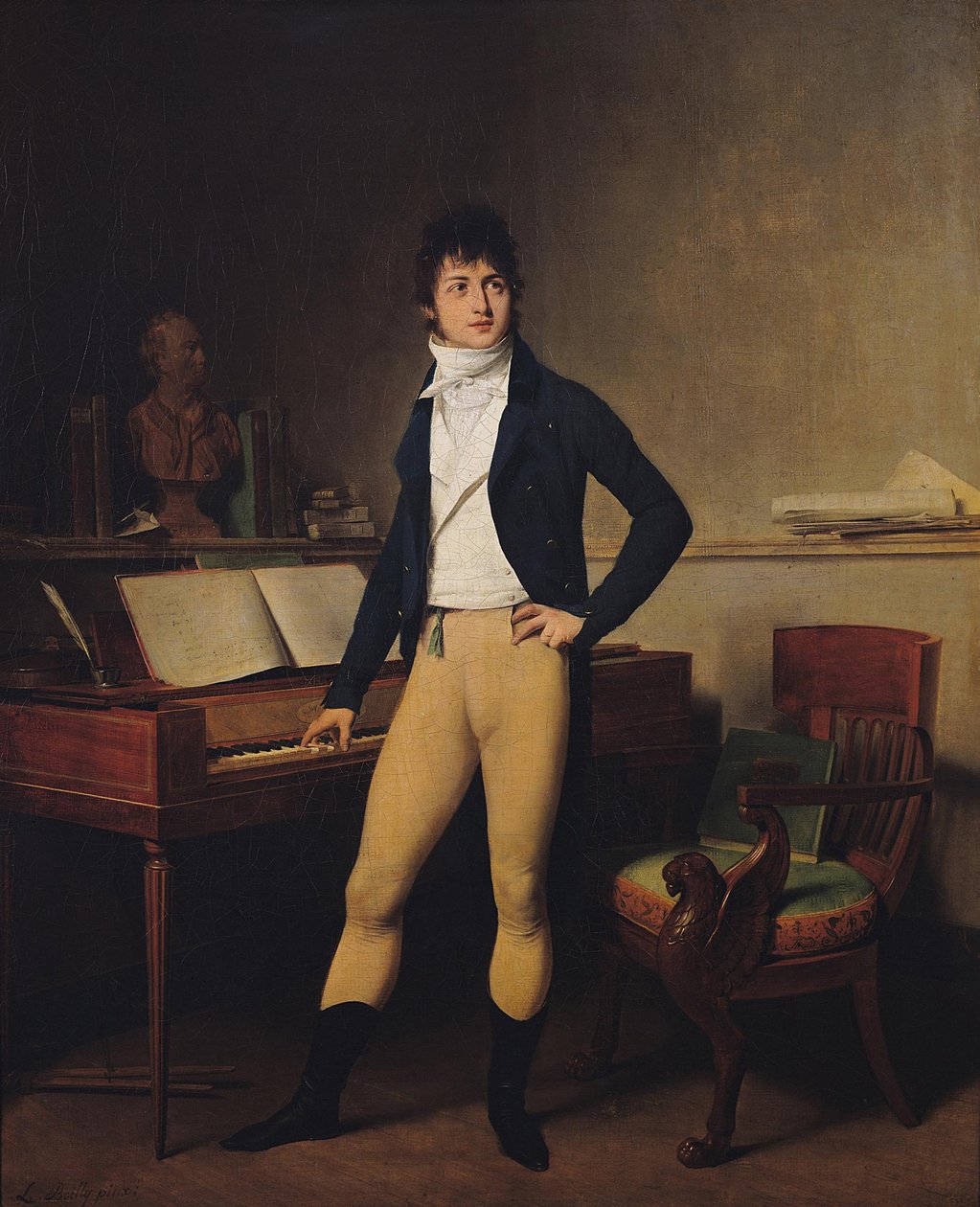 Porträtt av kompositören François-Adrien Boieldieu 1775-1834, 1800 av Louis Leopold Boilly
