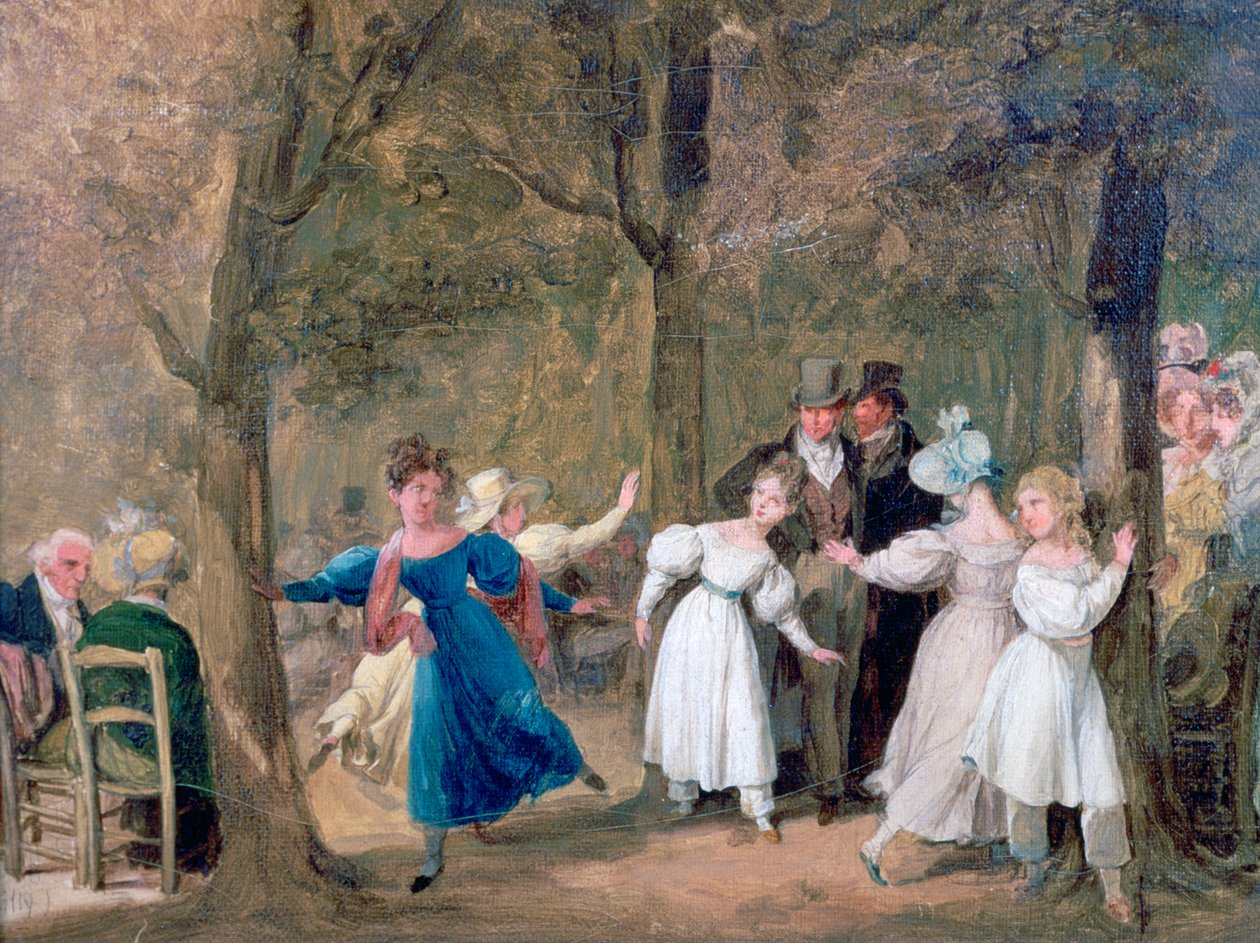 Återförening i Luxembourgträdgården, 1761-1845 av Louis Leopold Boilly