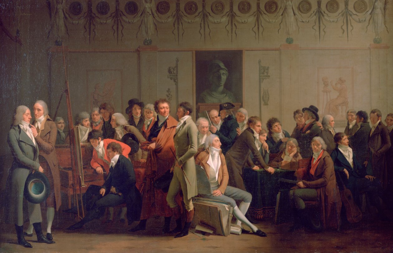 Återförening av konstnärer i studion i Isabey, 1798 av Louis Leopold Boilly