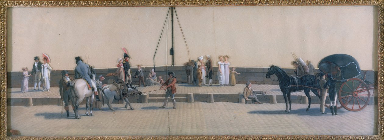 Royal Bridge Passage, ca 1800 (olja på glas) av Louis Leopold Boilly