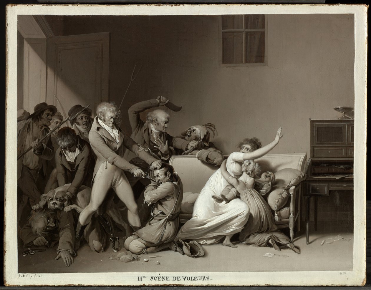 Andra scenen med inbrottstjuvar: Inbrottstjuvarna arresterade av Louis Leopold Boilly
