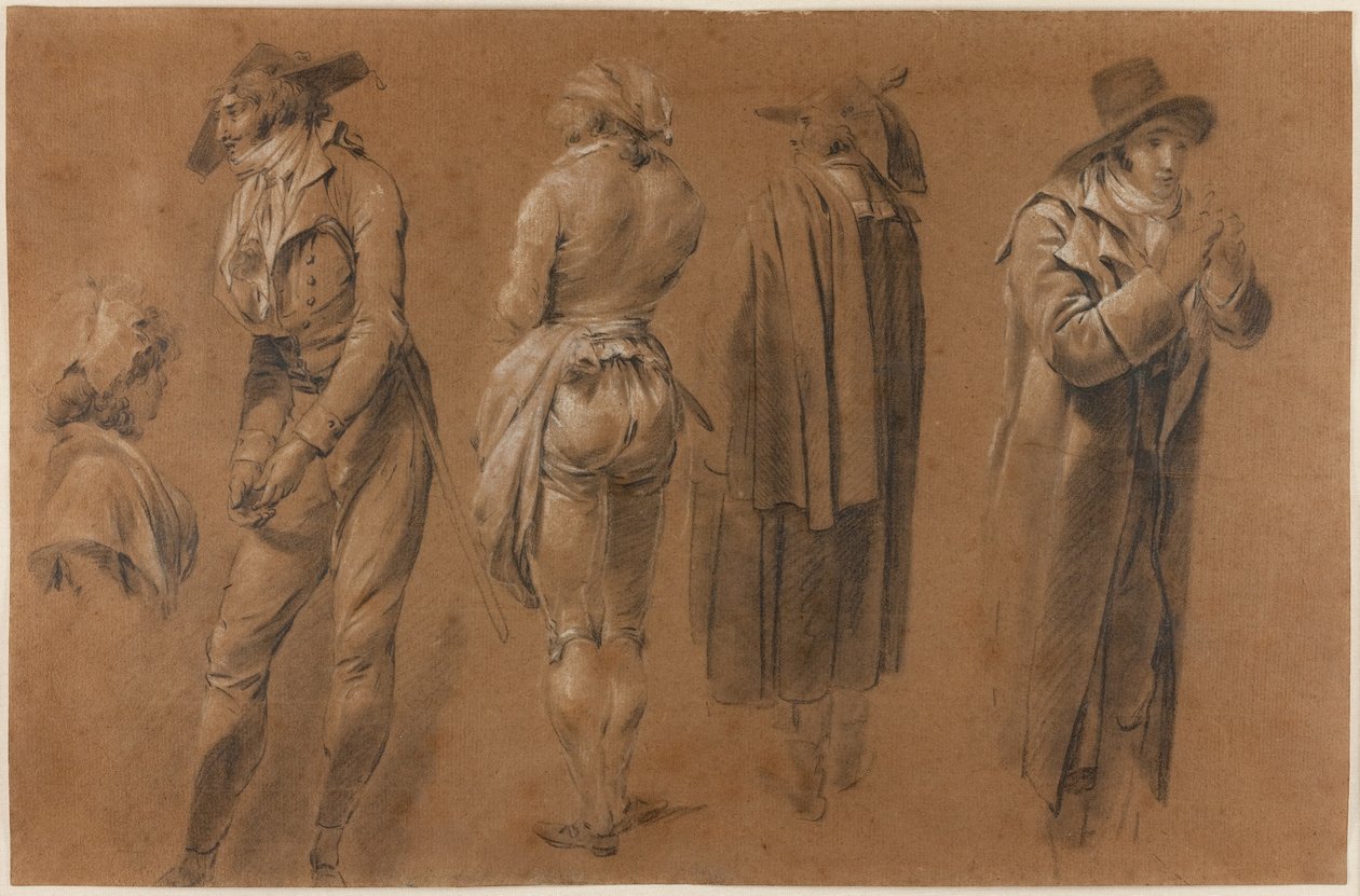 Studie för Spekulanterna vid Palais Royal av Louis Leopold Boilly
