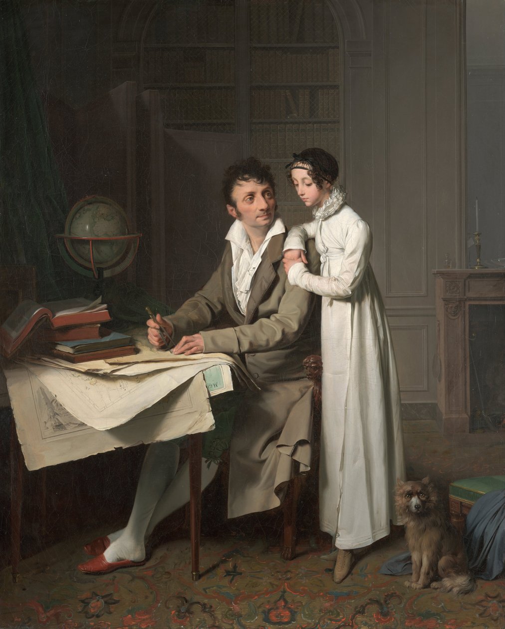 Geografilektionsporträttet av Monsieur Gaudry och hans dotter av Louis Leopold Boilly