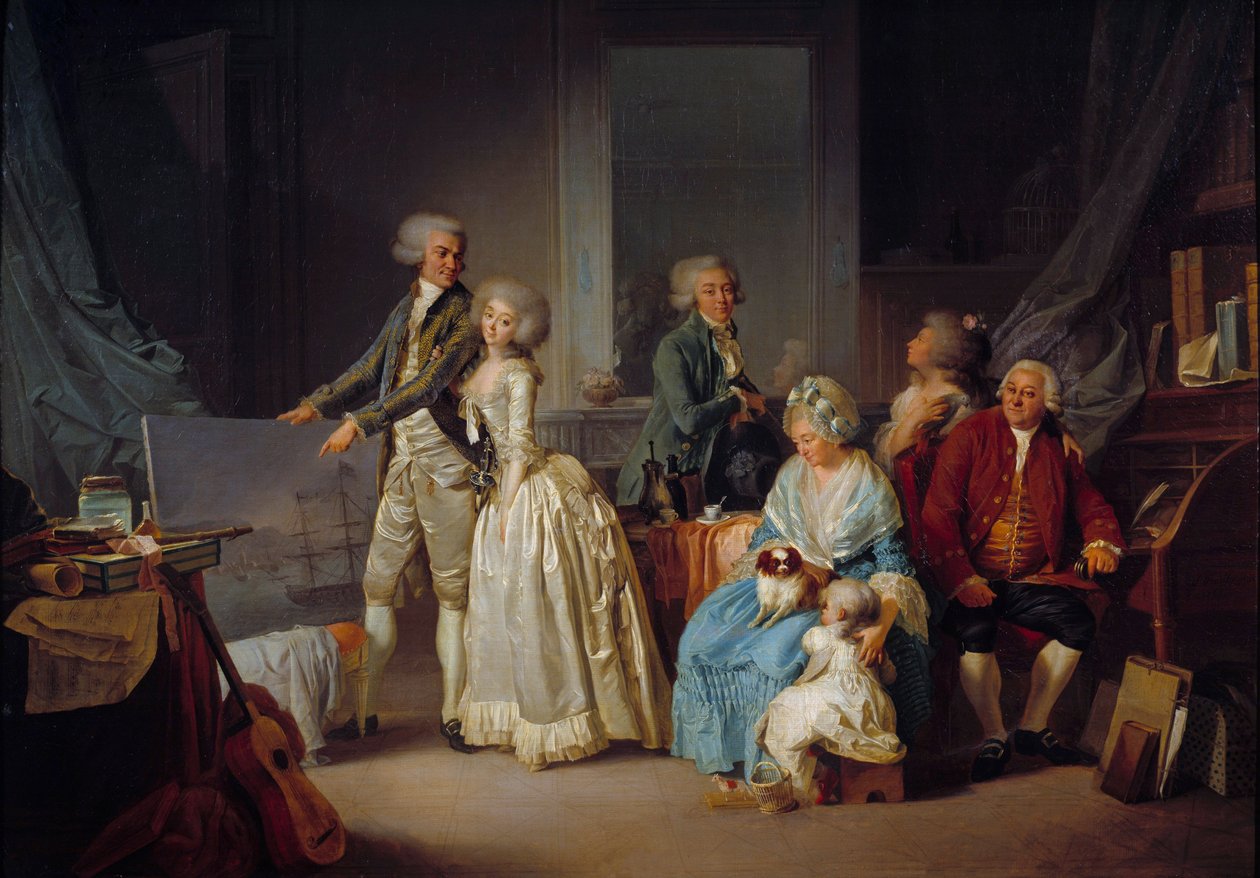 Familjemålningen Gohin av Louis Leopold Boilly (1761-1845) 1787 Paris, dekorativ konst av Louis Leopold Boilly