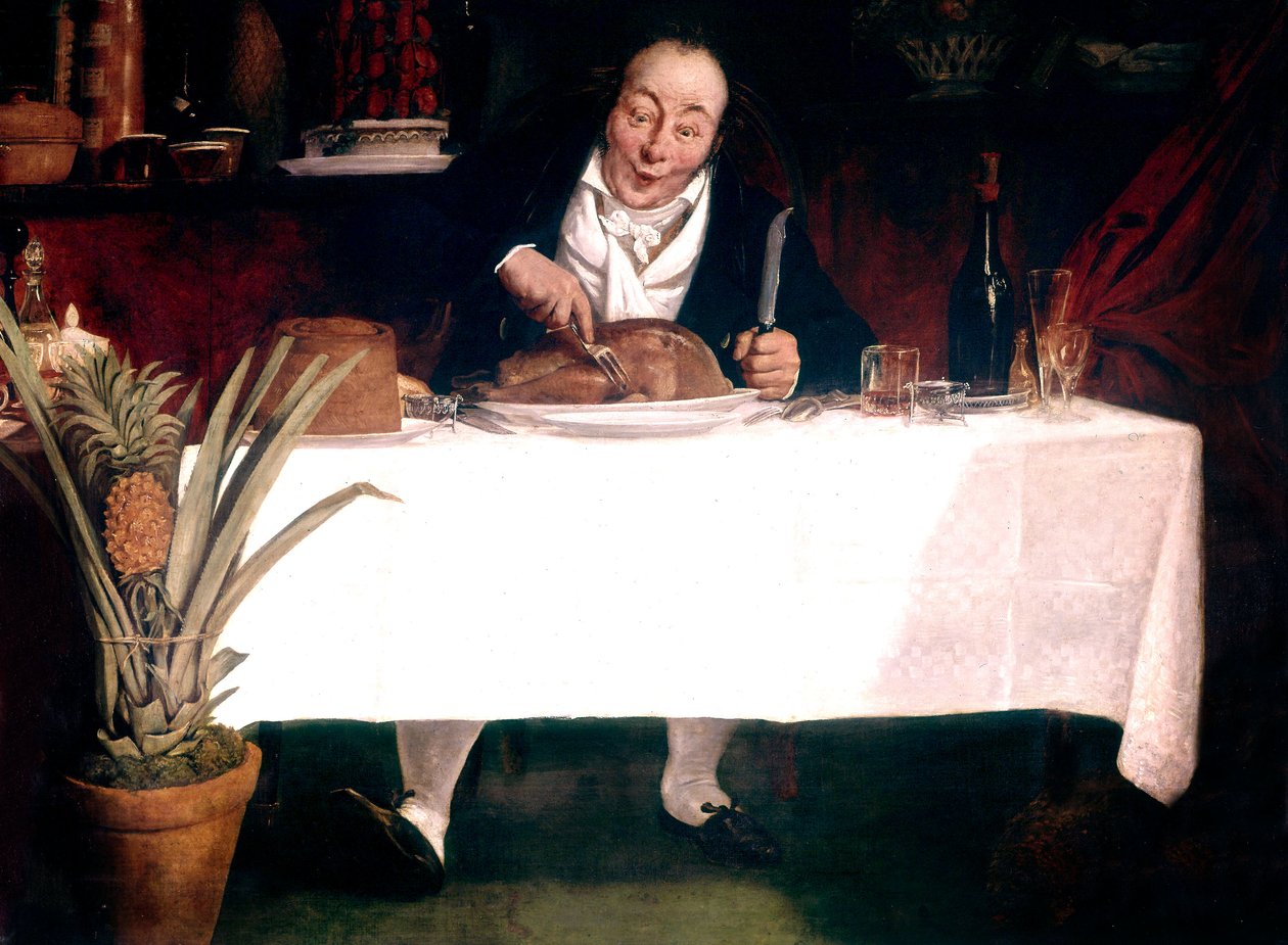 Gourmanden: Man som äter kalkon av Louis Leopold Boilly