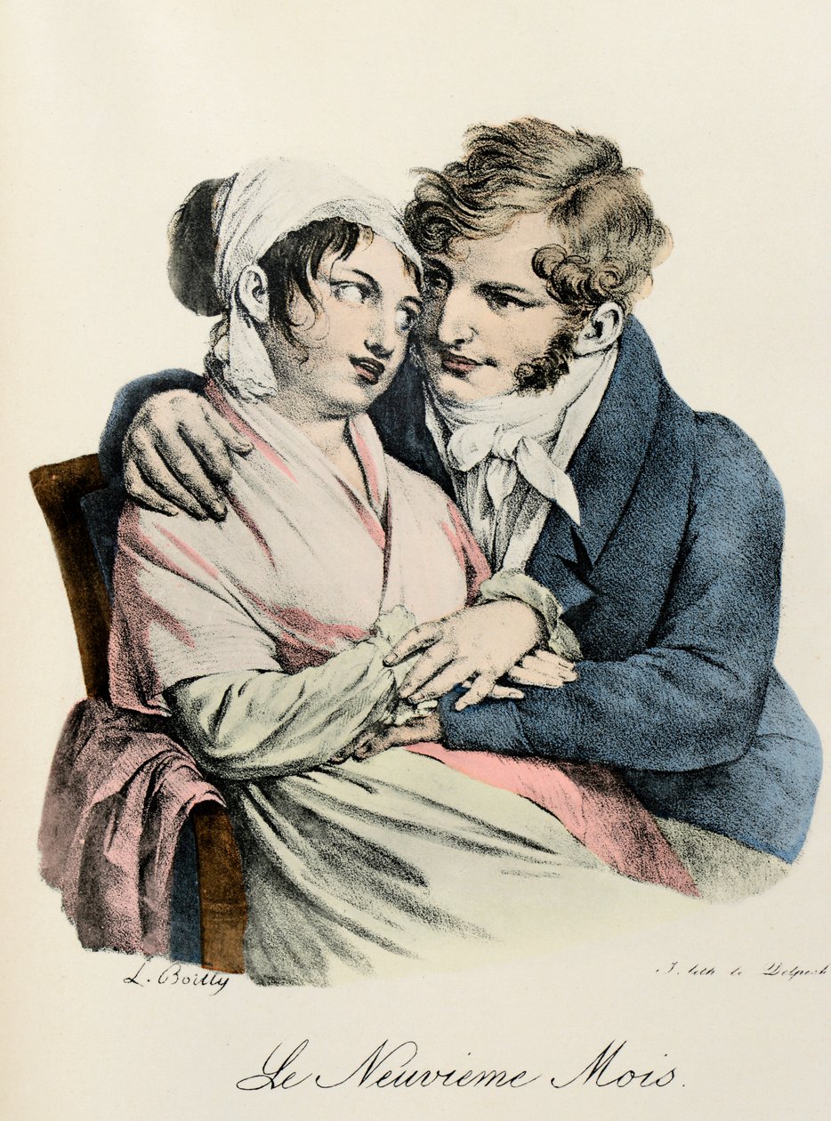 Den nionde månadens gravyr av Louis-Leopold Boilly (Louis Leopold Boilly av Louis Leopold Boilly