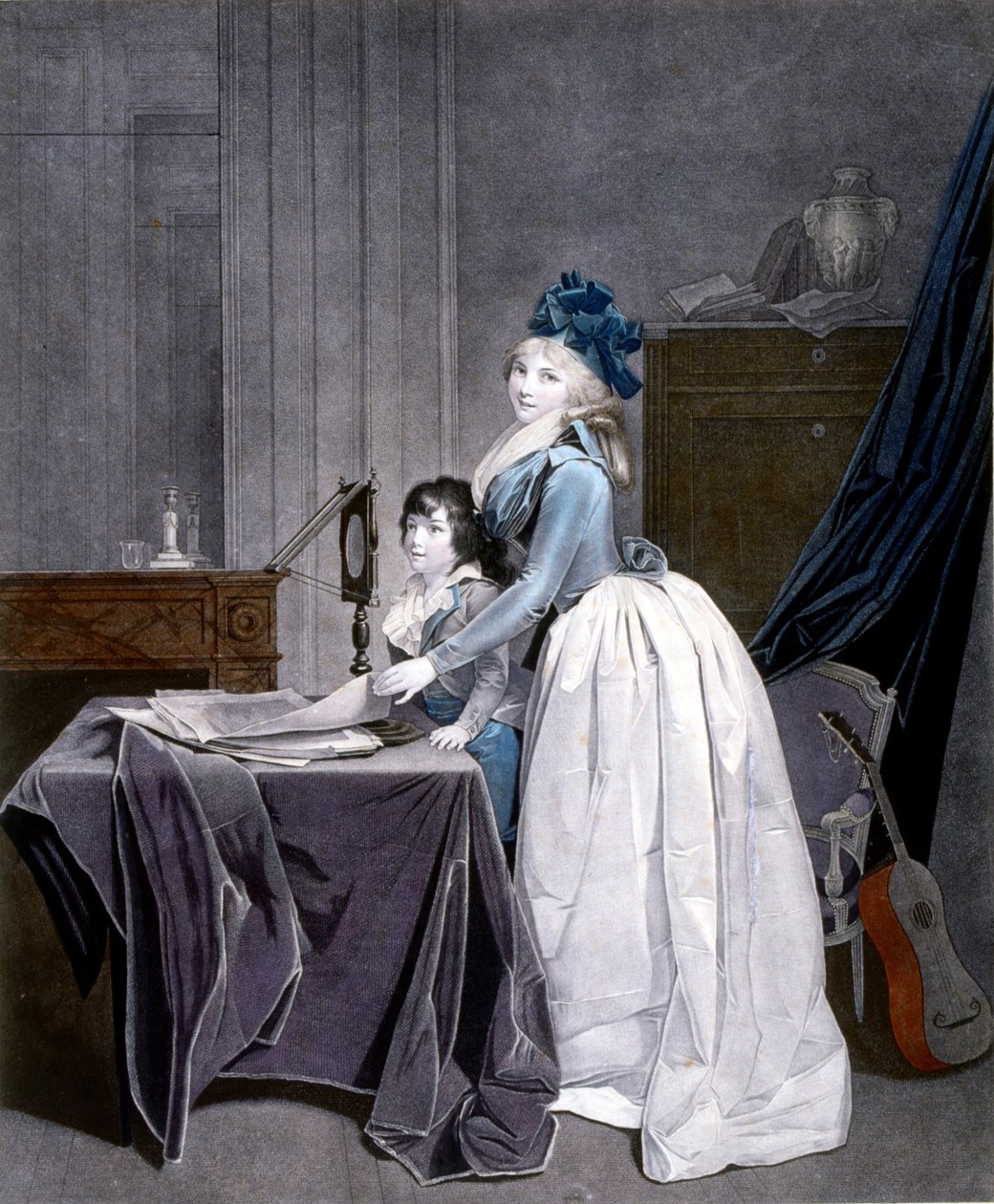 Den optiska illusionen. 1794 (gravyr). av Louis Leopold Boilly (1761-1845). Den optiska av Louis Leopold Boilly