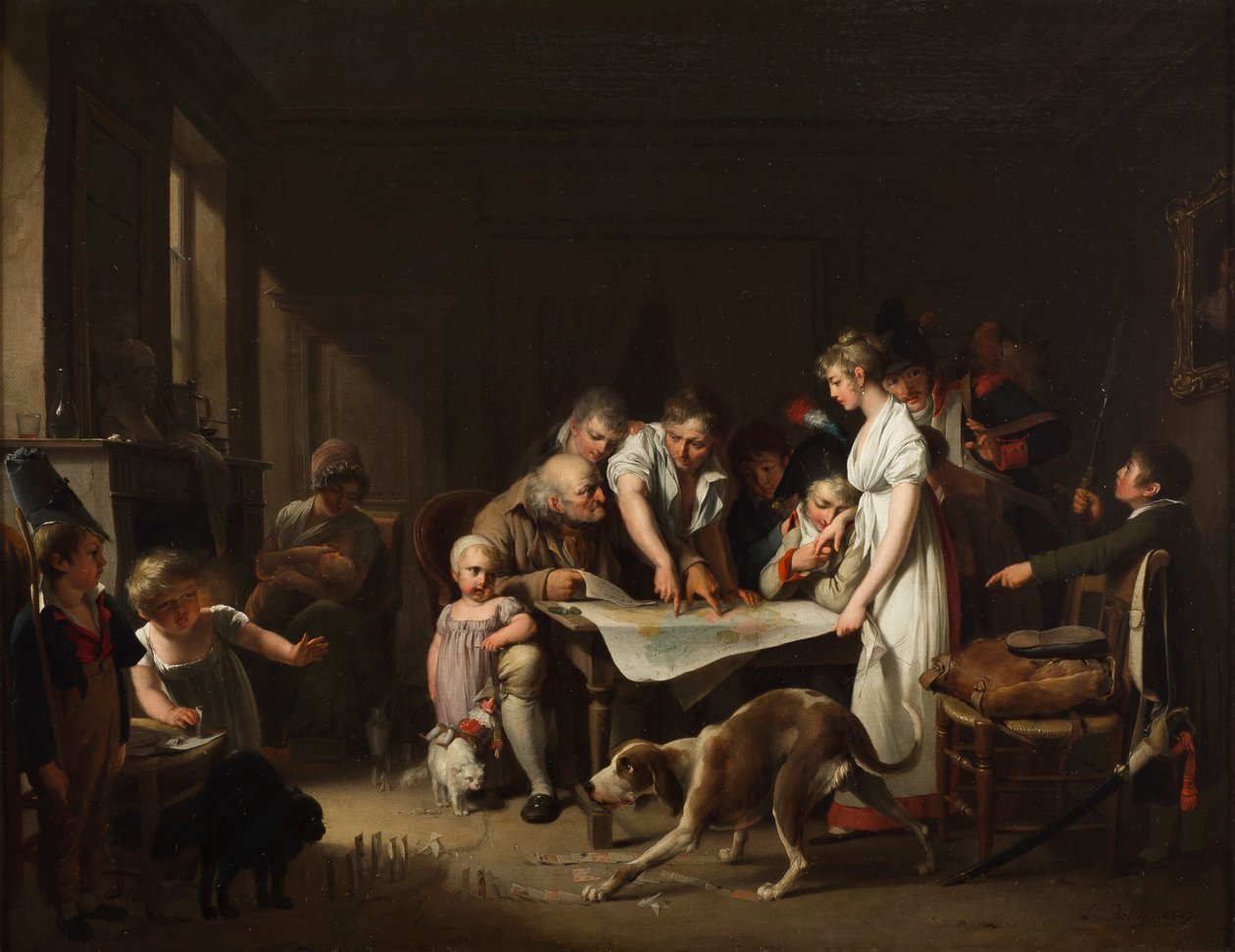 Läsningen av Stora arméns bulletin av Louis Leopold Boilly