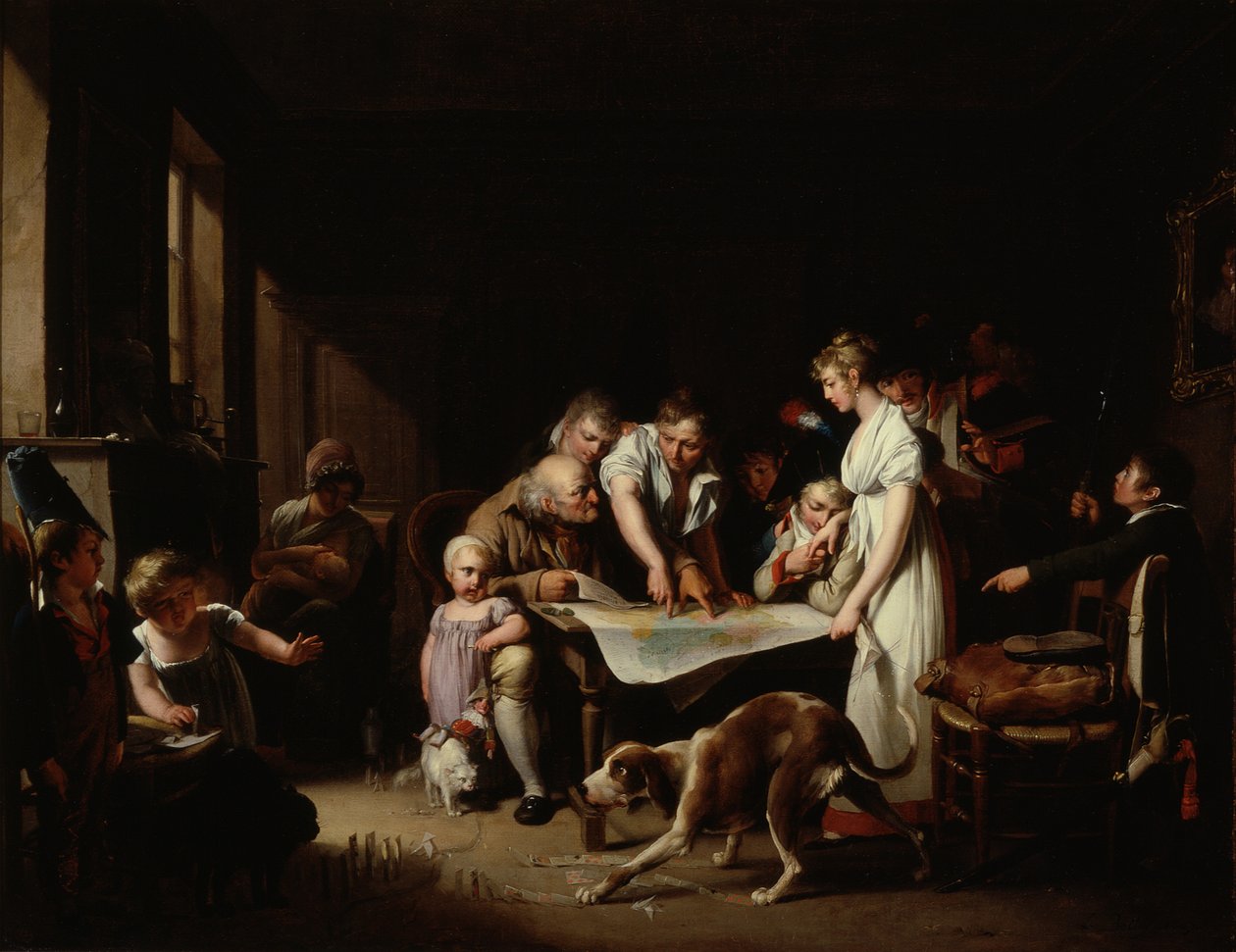 Läsningen av Bulletin of the Grand Army av Louis Leopold Boilly