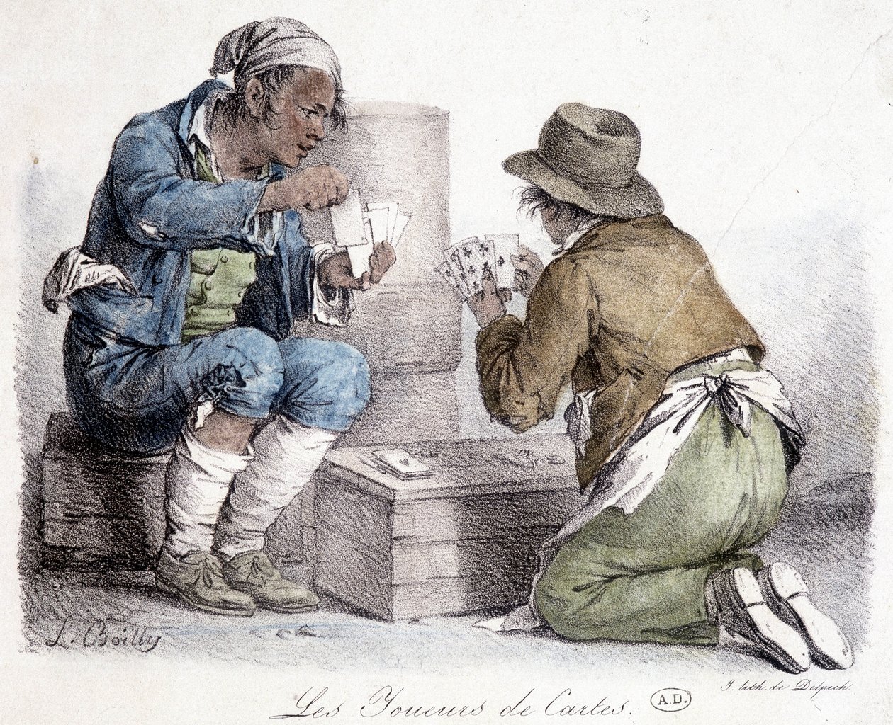 Kortspelarna, gravyr av L. Boilly, cirka 1820. av Louis Leopold Boilly