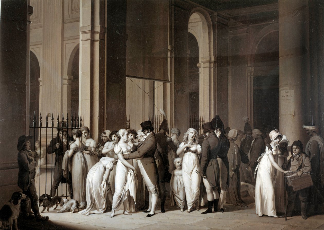 Kungliga slottets gallerier. Teckning av Louis Leopold Boilly (1761 - 1845) av Louis Leopold Boilly