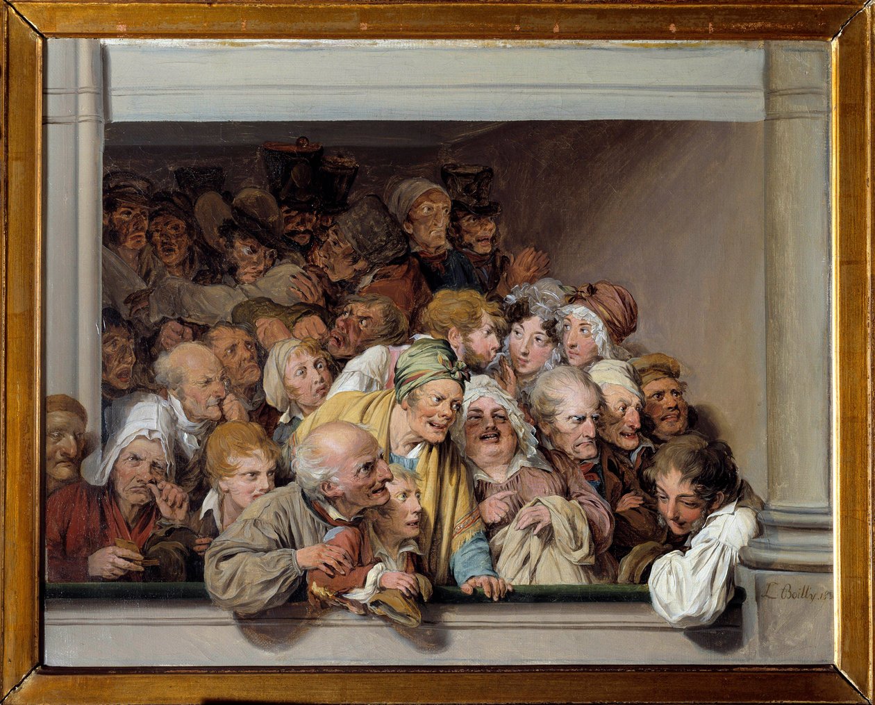 Une loge, le jour du spectacle gratuit Peinture de Louis Leopold Boilly (1761-1845) 1830 Sön. 0,33x0,41 m Versailles, musée Lambinet - Teaterbox, dagen för den fria föreställningen. Målning av Louis Leopold Boilly (1761-1845) av Louis Leopold Boilly