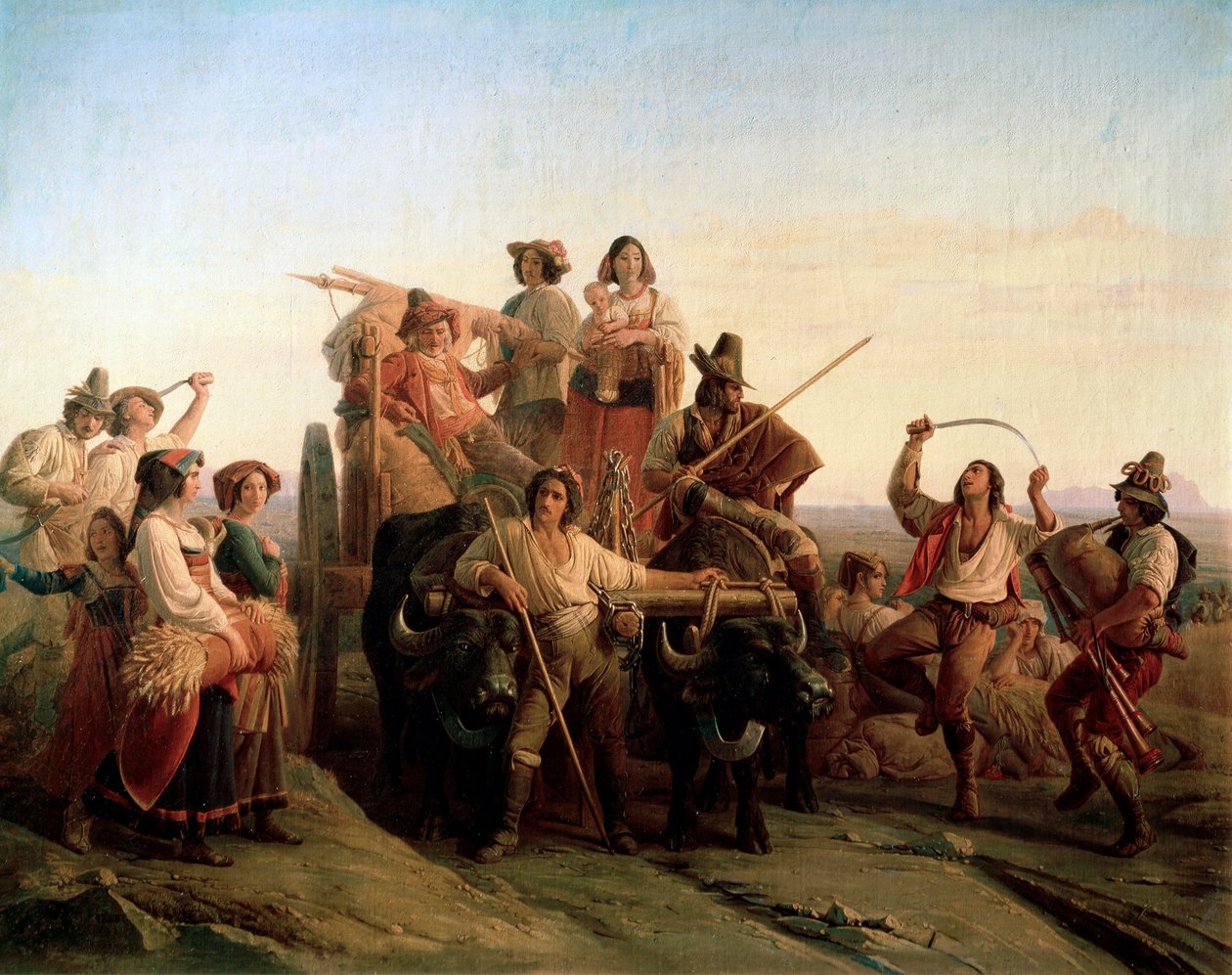 Skördarnas ankomst till de pontinska myrarna, 1833 av Louis Leopold Robert