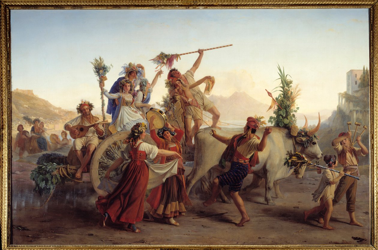 Återkomsten av festen för Madonnan av bågen nära Neapel Målning av Louis Leopold Robert (1794-1835) 1827 Sön. 1,47x2,12 m av Louis Leopold Robert