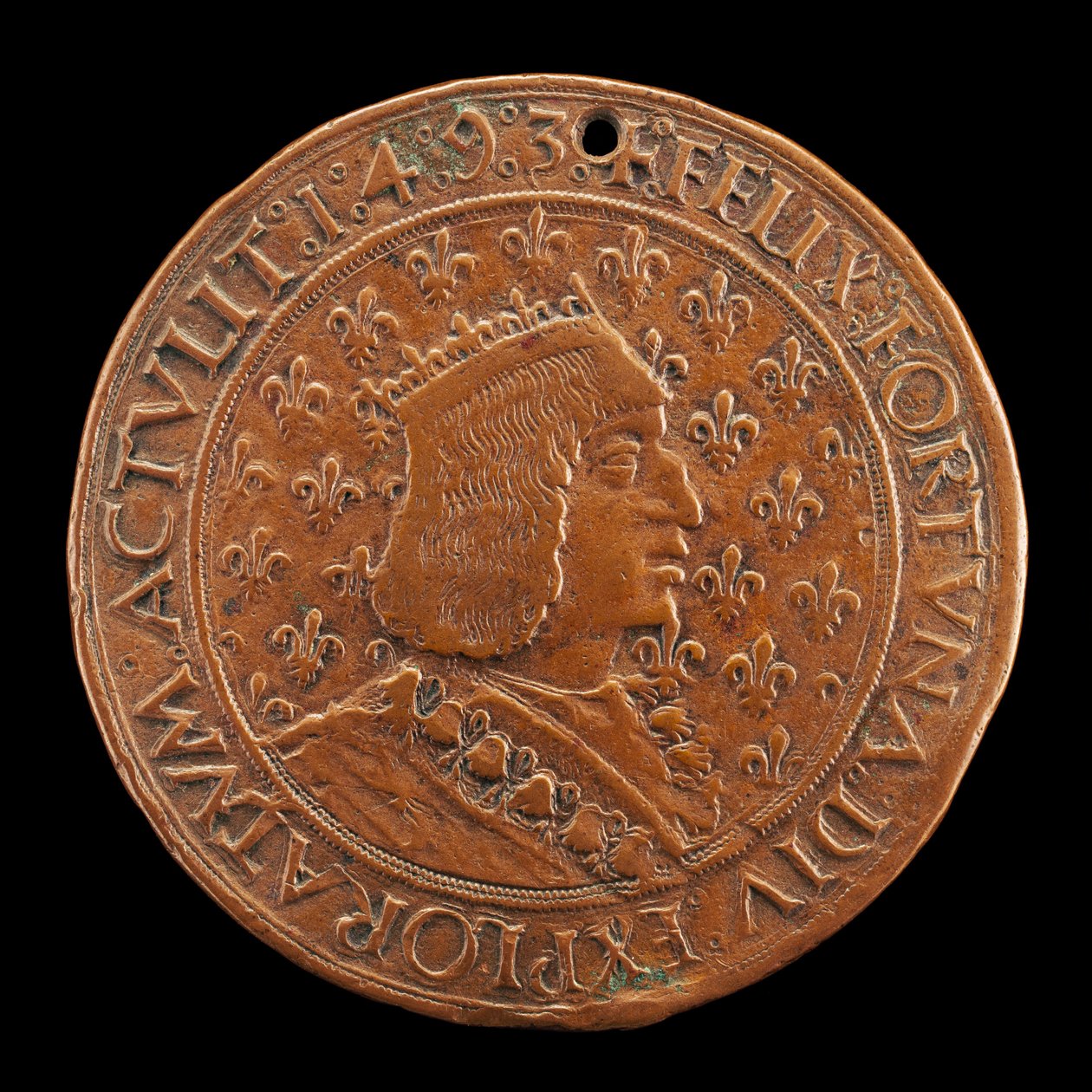 Karl VIII, 1470-1498, kung av Frankrike 1483 [framsidan], 14931494 av Louis Lepère