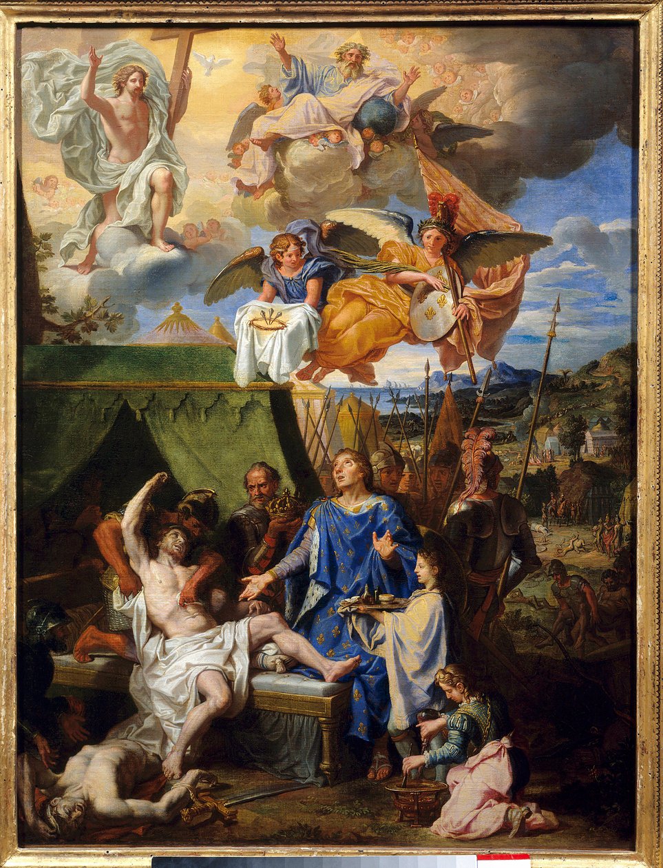 Thaumaturgy: "" Kung Ludvig IX (1214-1270) (Saint Louis) i krig mot ecrouelles"" Målning av Louis Licherie De Beury (1629-1687) Sön. 0,79 x 0,58 m Rouen, Museum of Fine Arts av Louis Licherie de Beurie