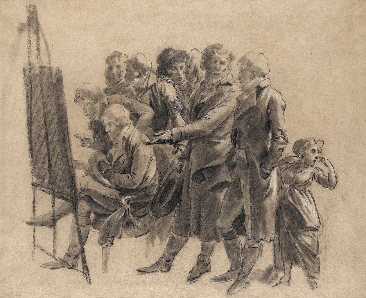 Louis-Léopold Boilly - Konstnärernas möte (skiss) av Louis Leopold Boilly