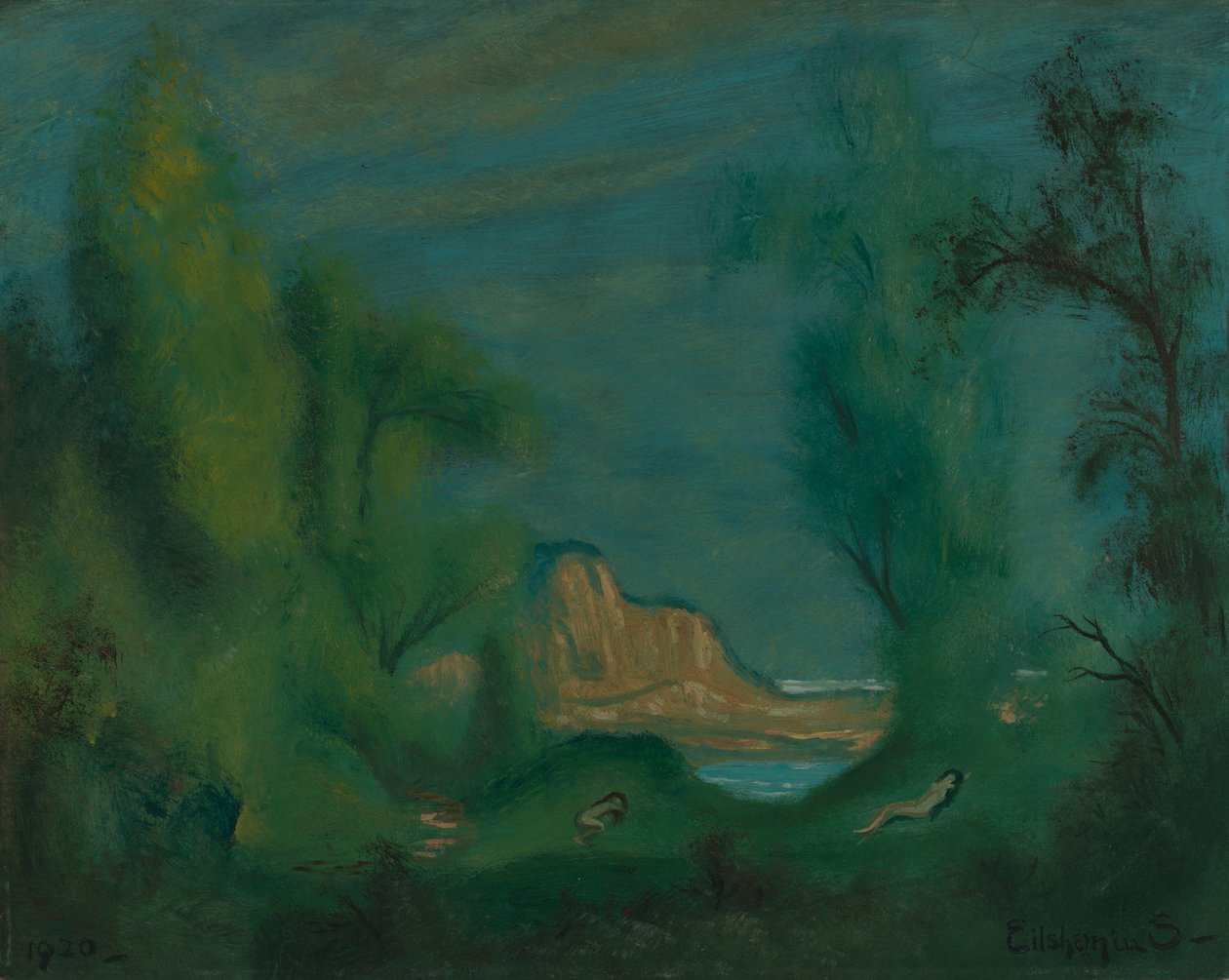 Nymfer som sover av Louis M. Eilshemius