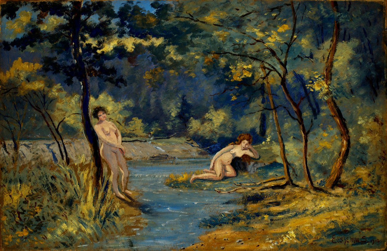 Stående och liggande nymfer av Louis M. Eilshemius