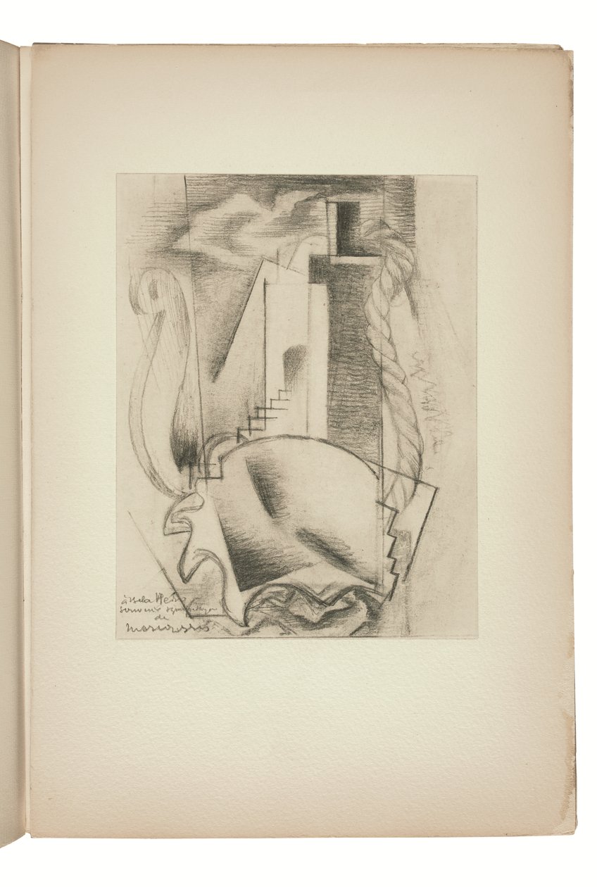 Sida från Indicateur des chemins de cœur Paris, utgiven av Jeanne Bucher av Louis Marcoussis