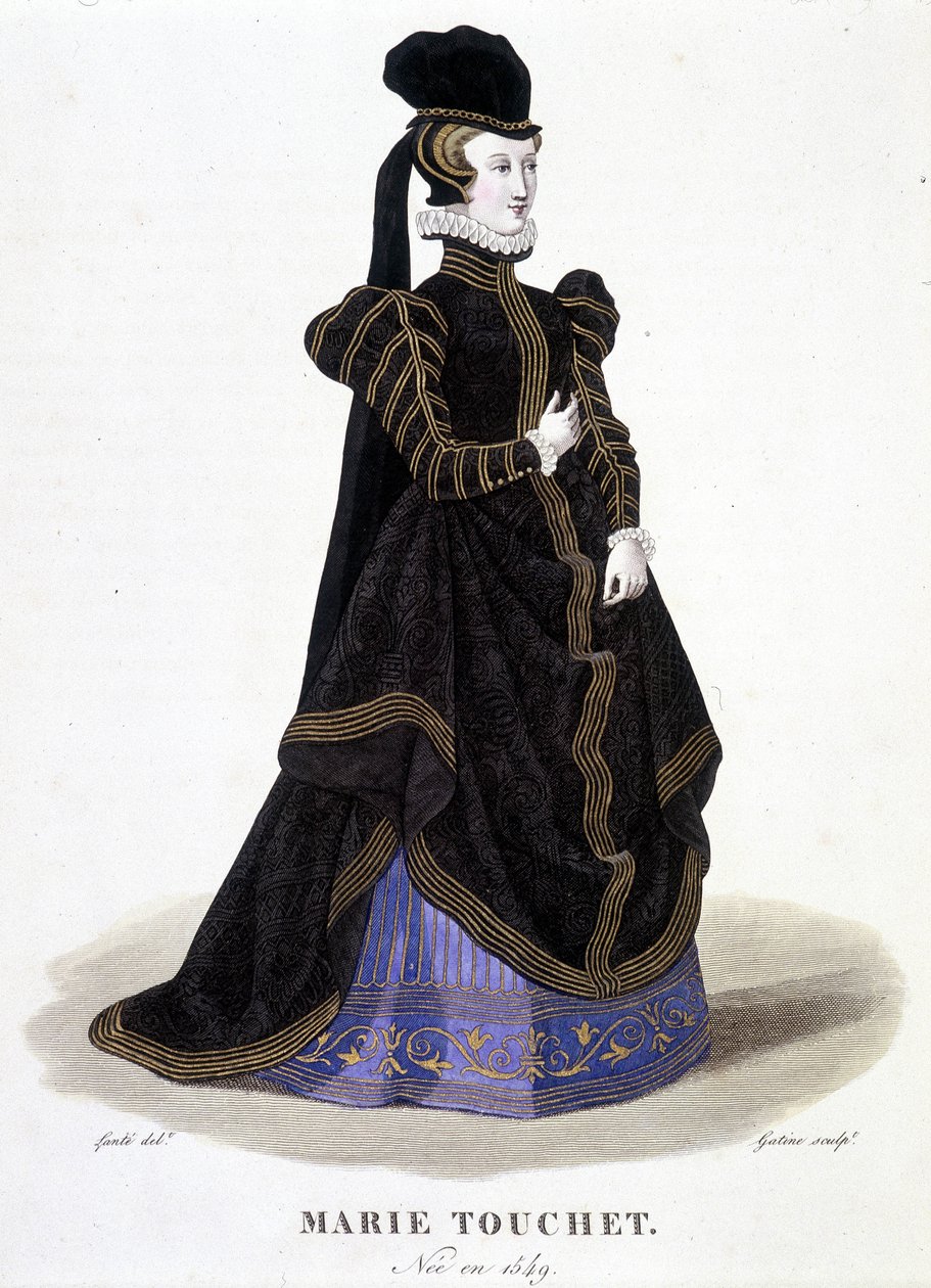 Porträtt av Marie Touchet (1549-1638). I "" franska galleriet av kända kvinnor"" av Louis Marie Lante
