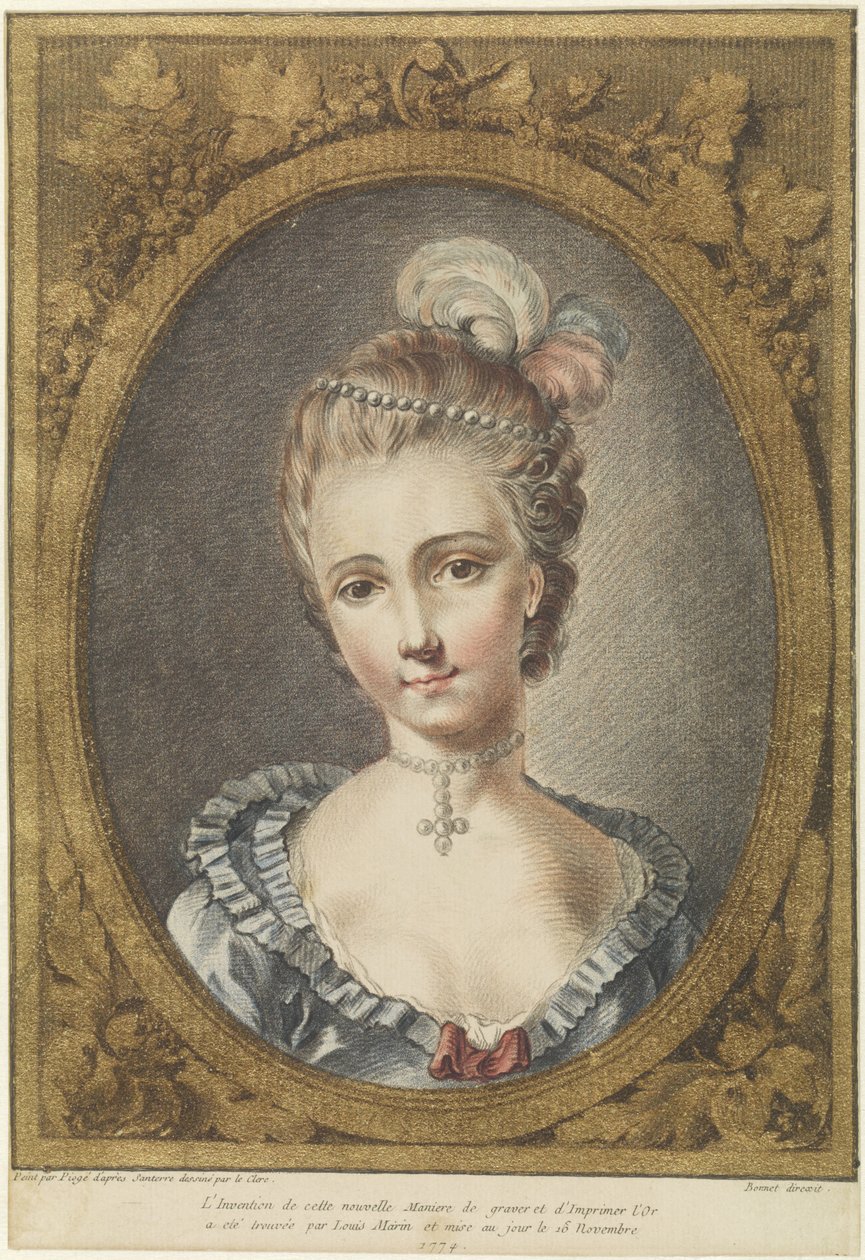 Byst av en ung kvinna med pärlhalsband av Louis Marin Bonnet