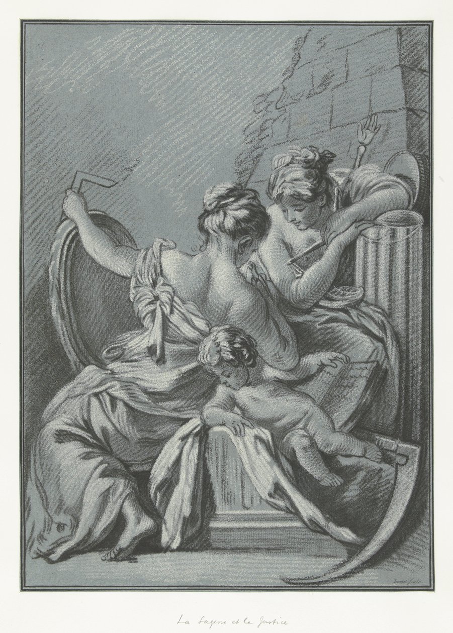 Visdom och rättvisa La Sagesse et la Justice av Louis Marin Bonnet