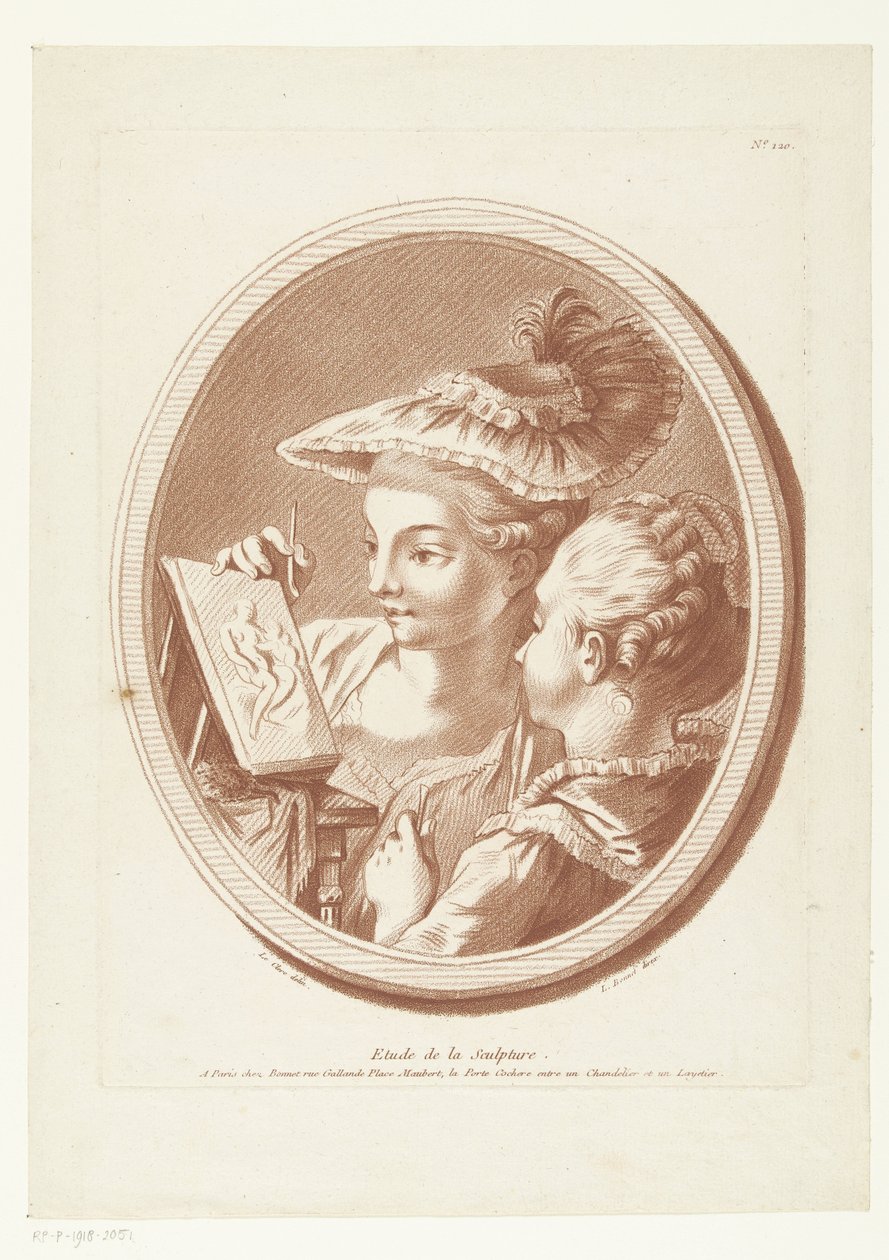 Skulpturlektionen Etude de la Sculpture (titel på objekt) av Louis Marin Bonnet