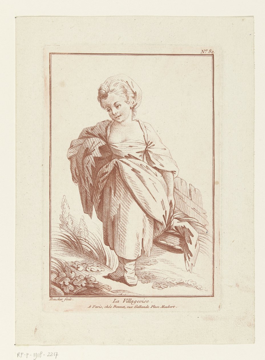 Dorpsmeisje La Villageoise (titel på objekt) av Louis Marin Bonnet