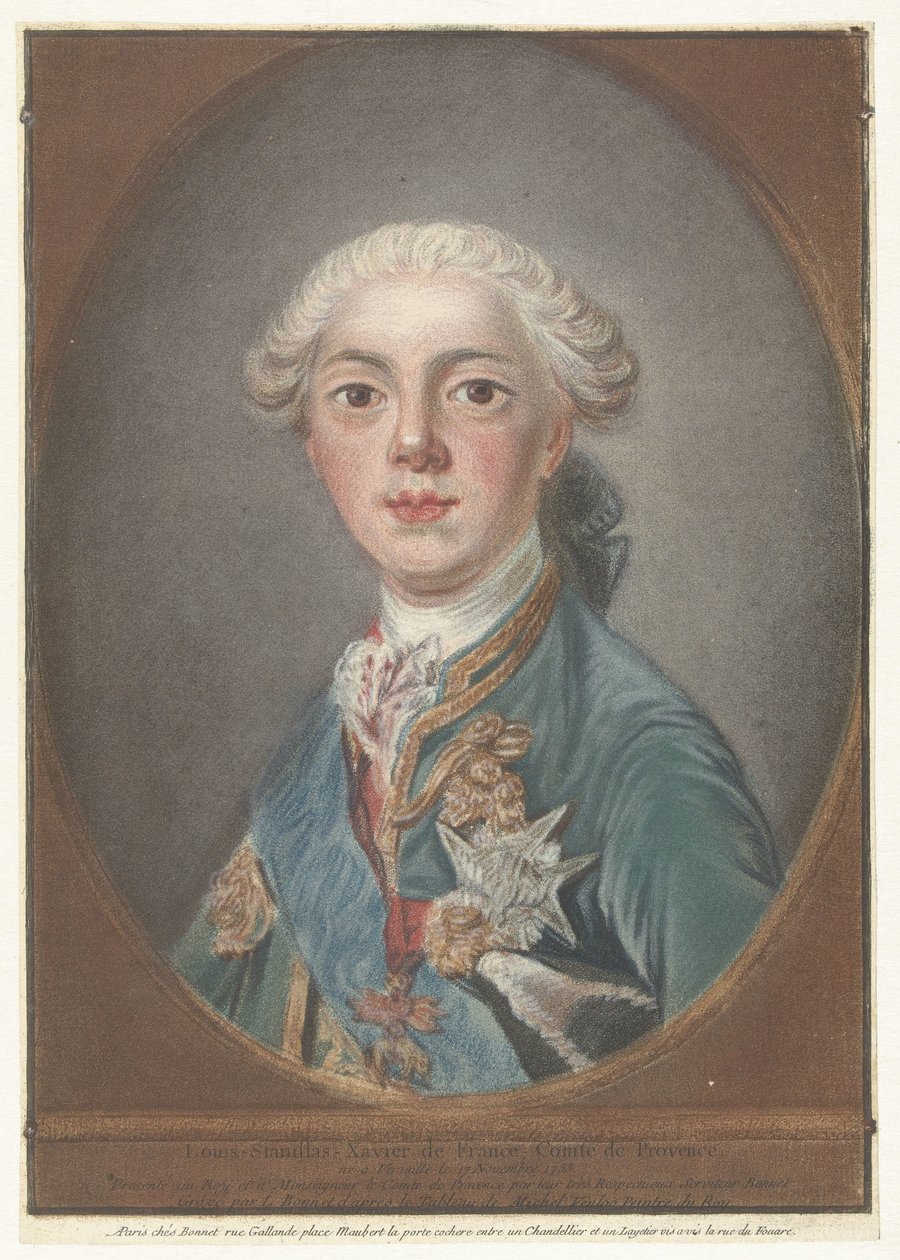 Porträtt av Louis Stanislas Xavier av Frankrike Louis-Stanislas-Xavier av Frankrike, greve av Provence (titel på objektet) av Louis Marin Bonnet