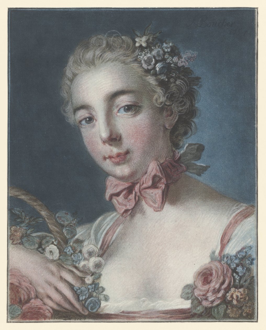 Porträtt av Marie Amélie Baudouin som Flora Chef för Flora av Louis Marin Bonnet