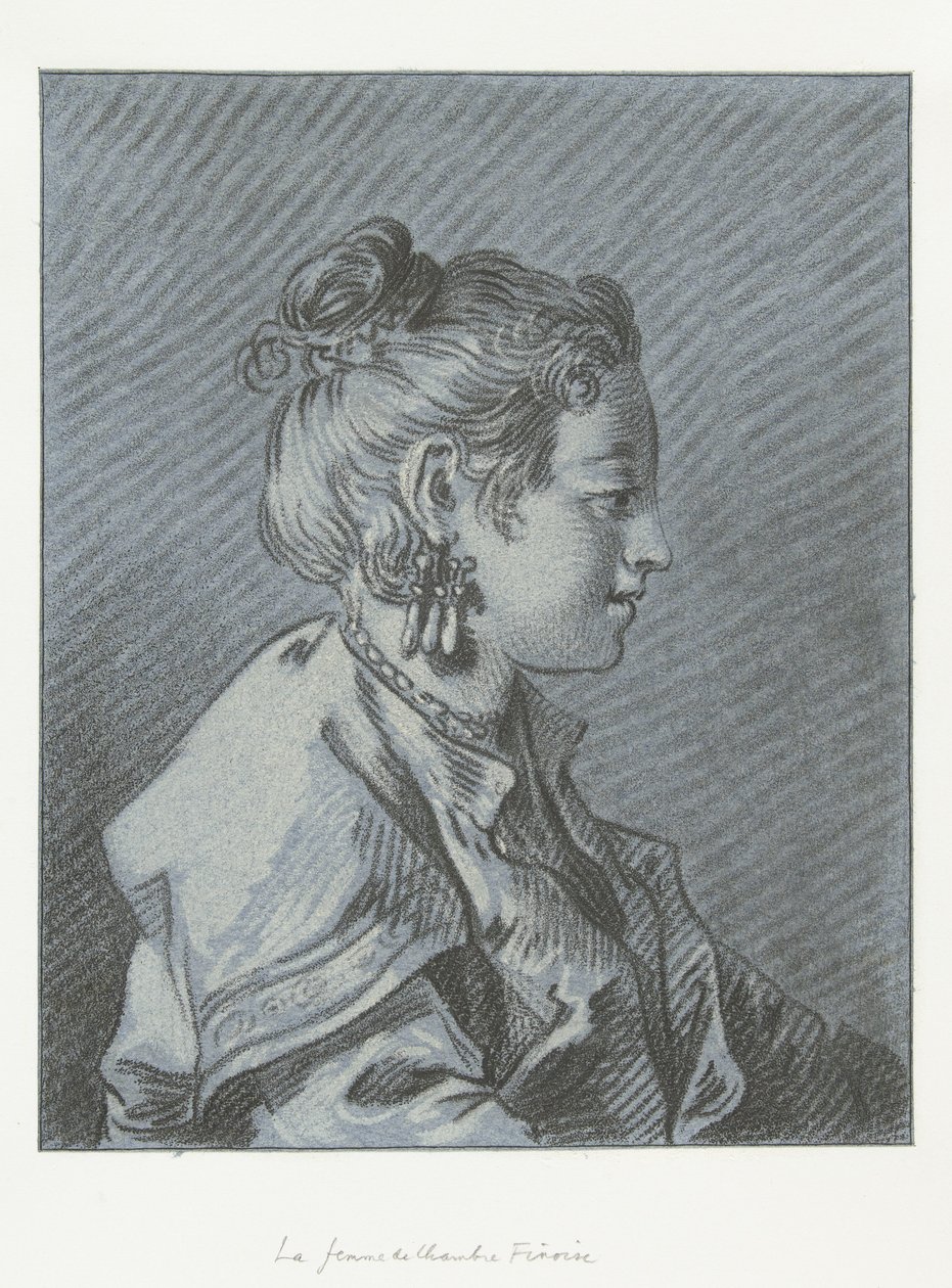 Porträtt av en finsk kammarjungfru Tête de femme de chambre Finoise av Louis Marin Bonnet