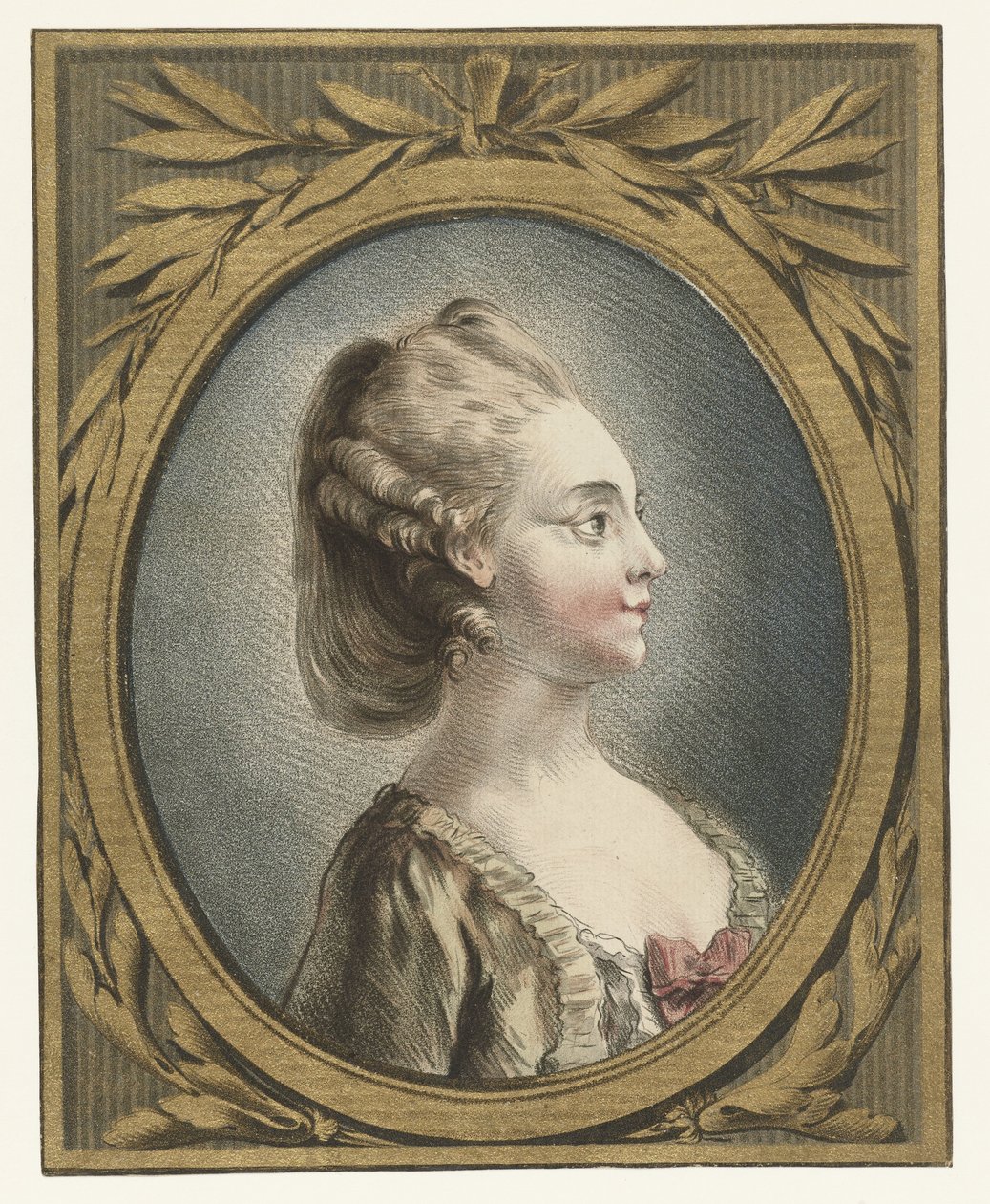 Porträtt av en ung kvinna tete av Louis Marin Bonnet