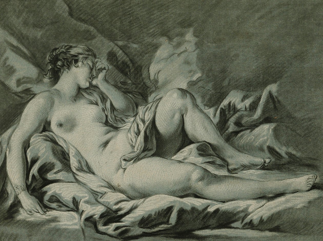 Venus sover, efter Francois Boucher; Venus sömn, efter Francois Boucher, 1771 av Louis Marin Bonnet