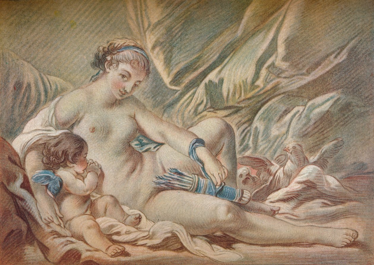 Venus och Amor, 1700-talet, 1919 av Louis Marin Bonnet