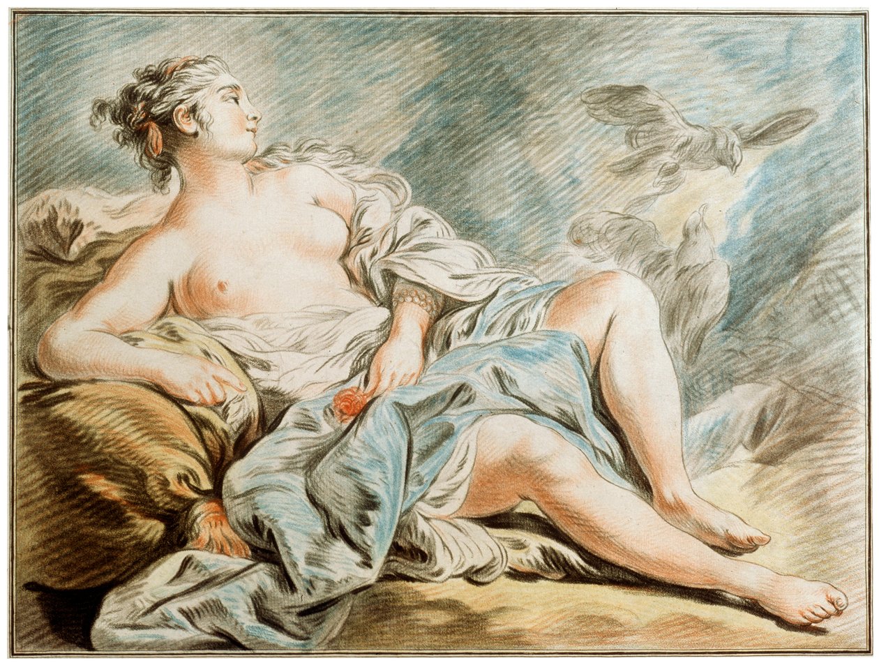 Venus med duvor, 1700-talet. av Louis Marin Bonnet