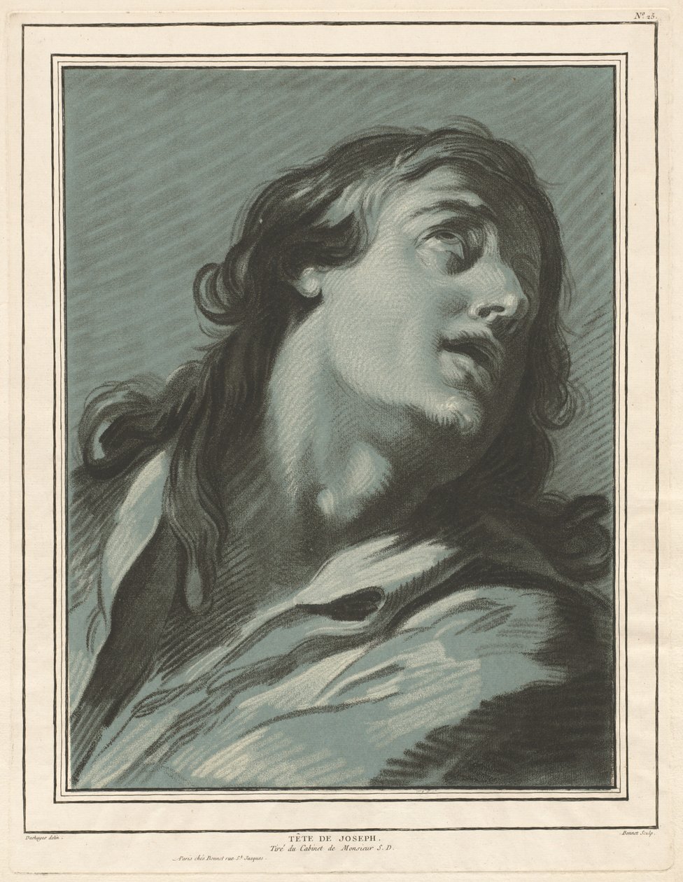 Tête de Joseph (Josephs chef) av Louis Marin Bonnet, after Jean Baptiste Deshays