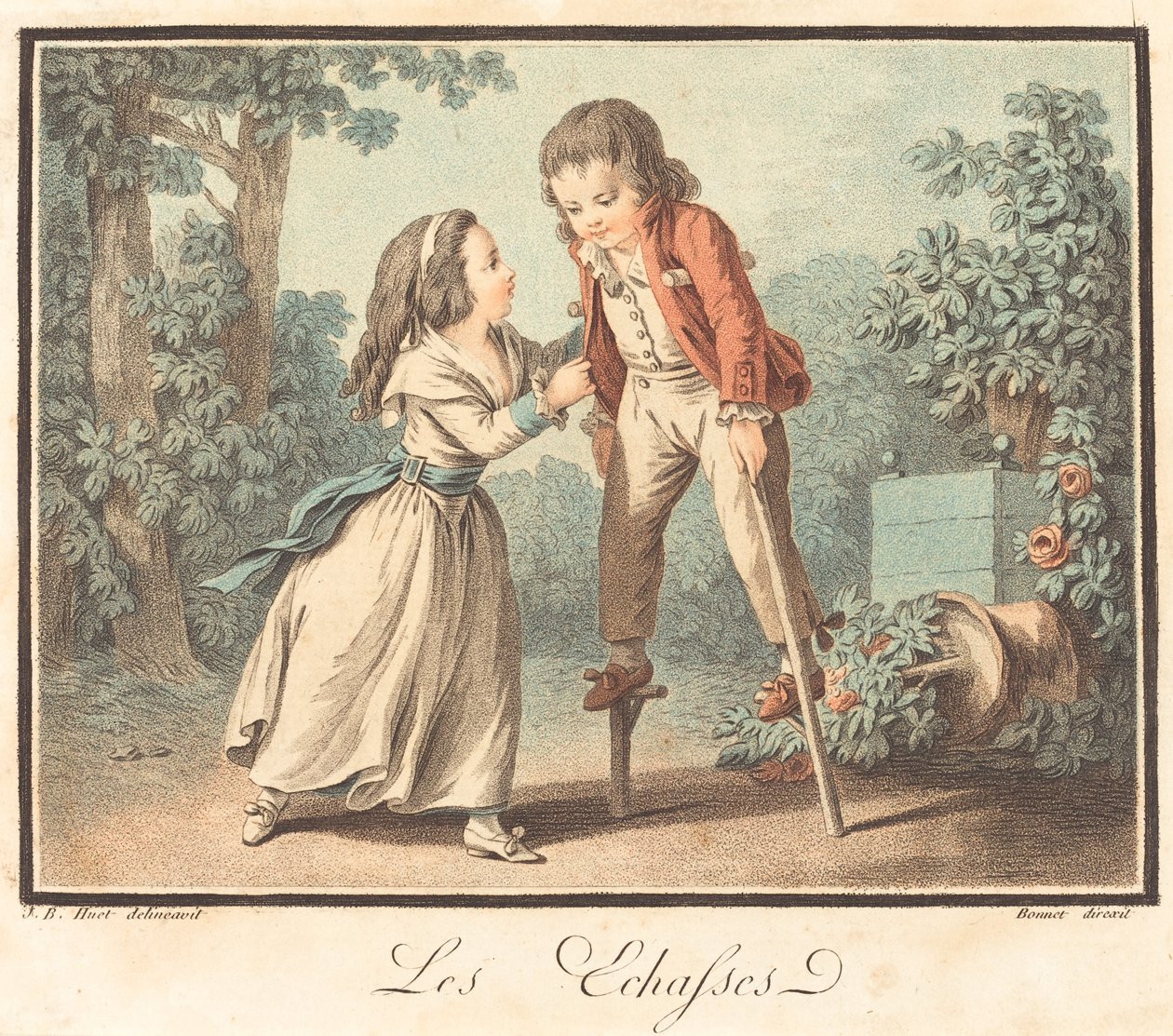 Stiltorna av Louis Marin Bonnet after Jean Baptiste Hüet, I