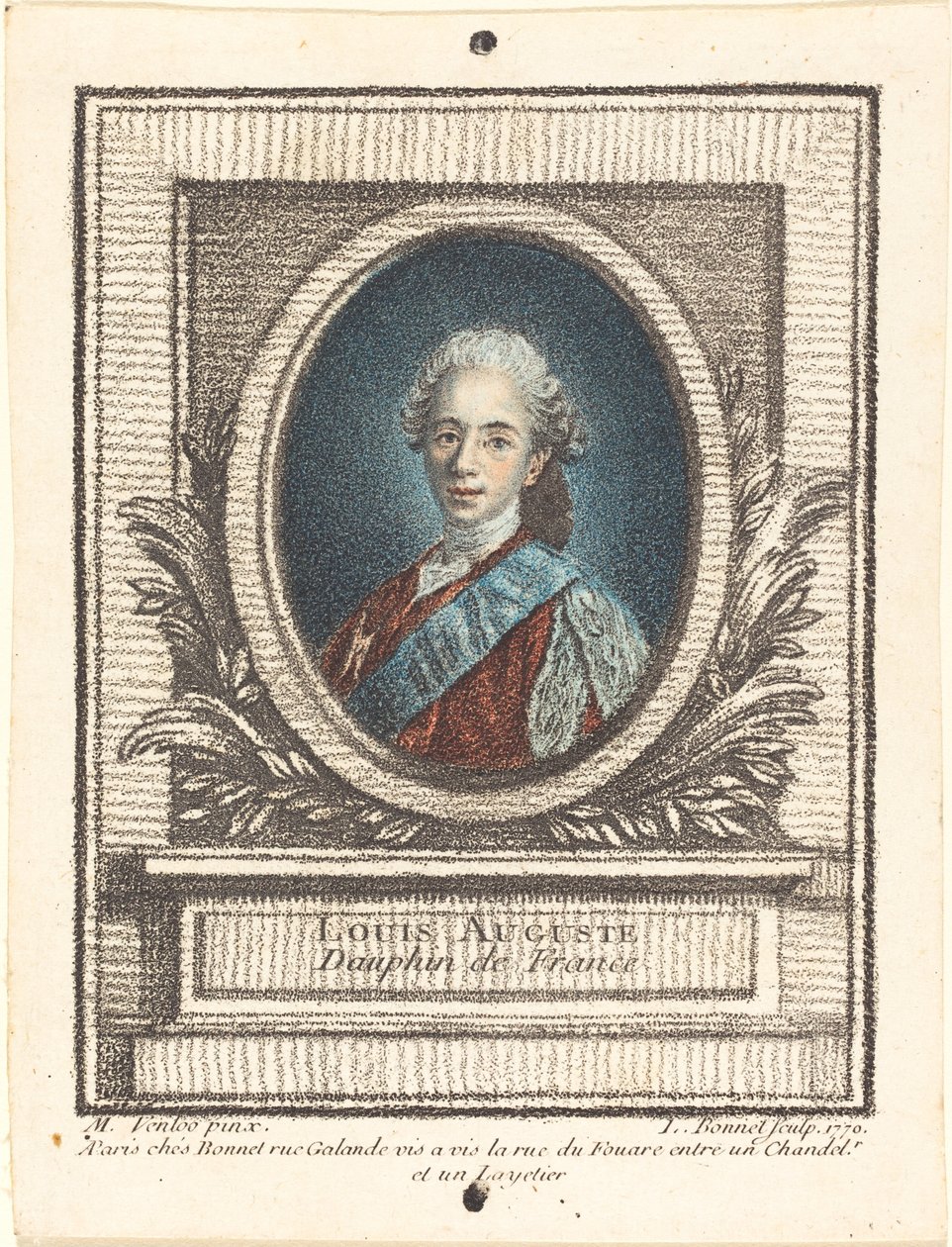 Louis-Auguste, Dauphin av Frankrike av Louis Marin Bonnet after Louis Michel Van Loo